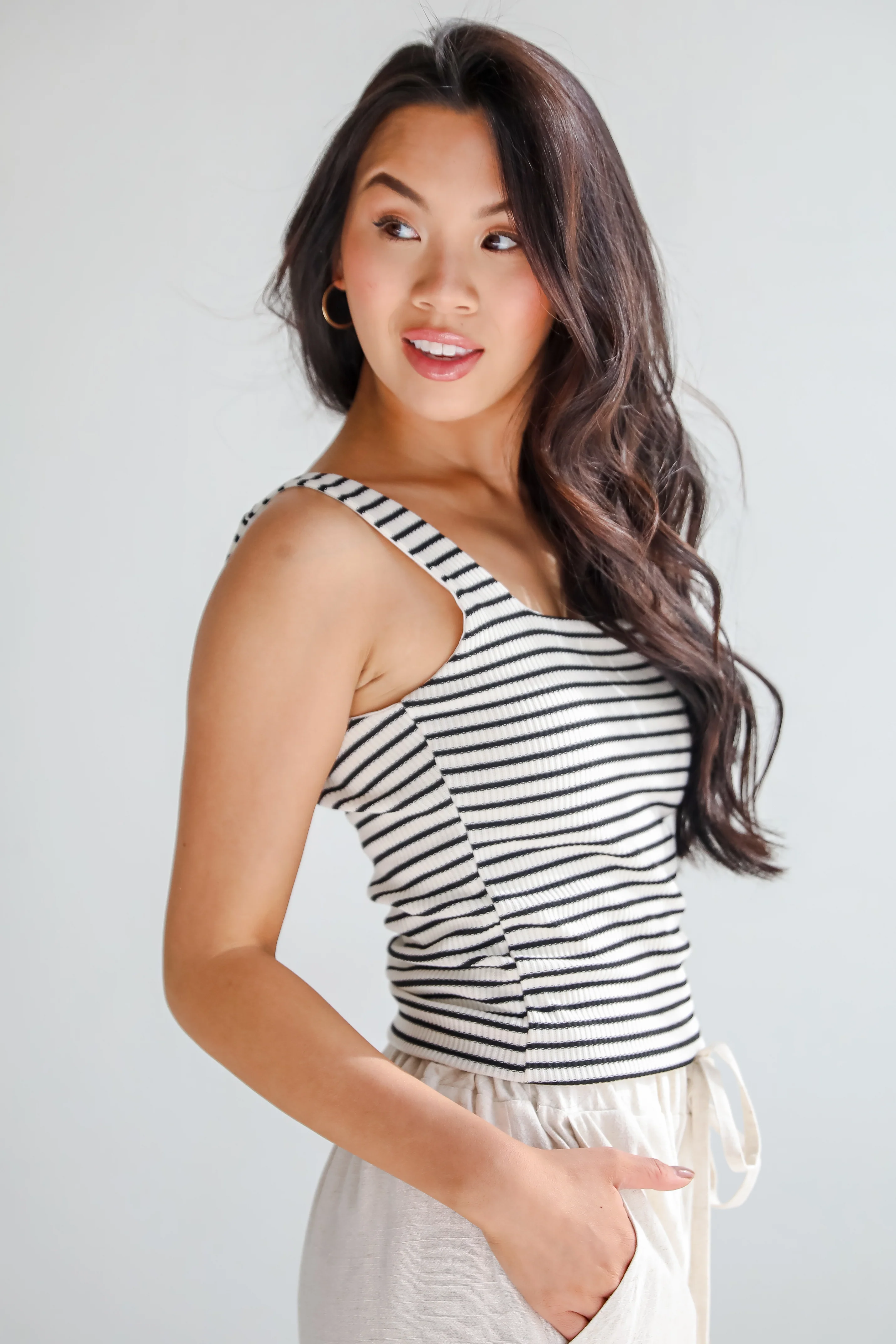 FINAL SALE - Allie Everyday Striped Square Neck Tank - DU DEAL 7 FINAL SALE - Allie Everyday Striped Square Neck Tank - DU DEAL