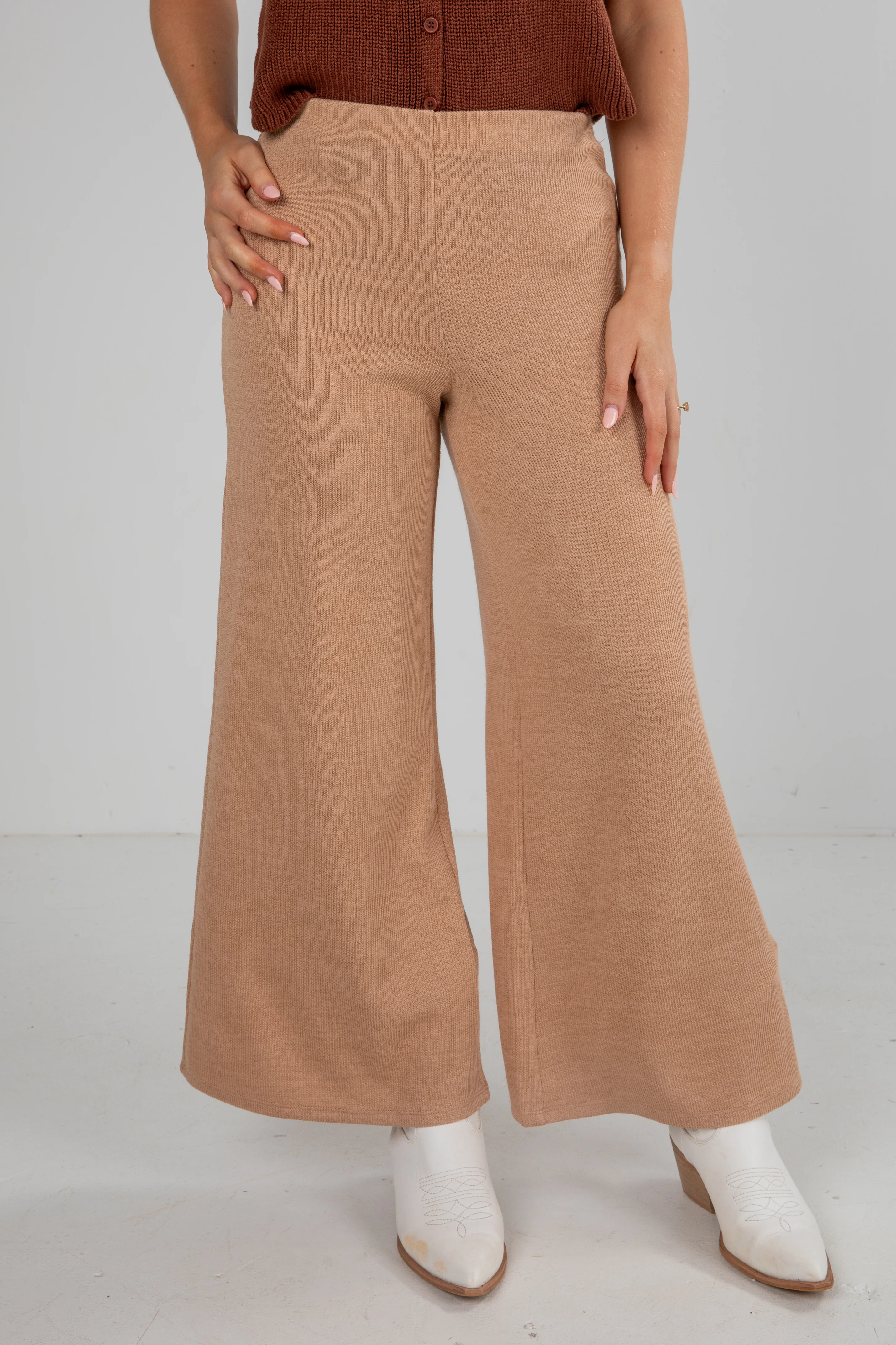 FINAL SALE - Where I Come From Beige Knit Pants - DU DEAL