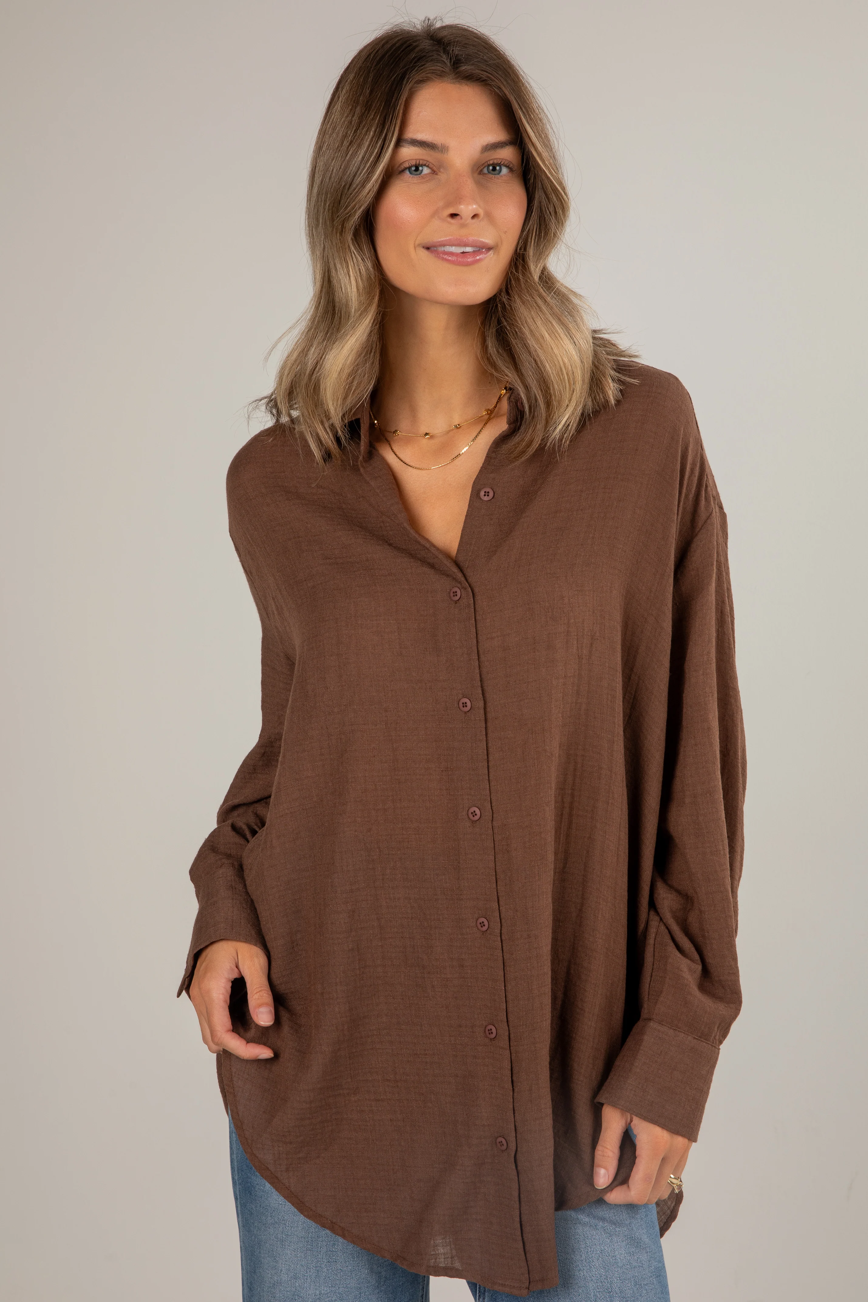 Allison Oversized Button-Up Blouse