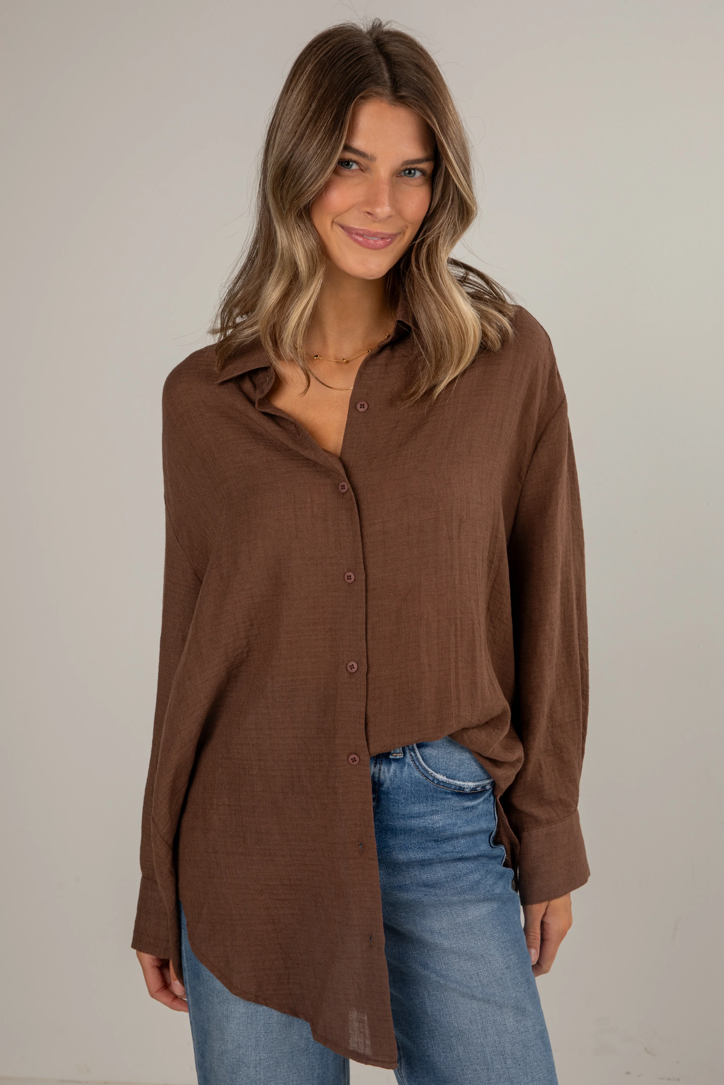 Allison Oversized Button-Up Blouse
