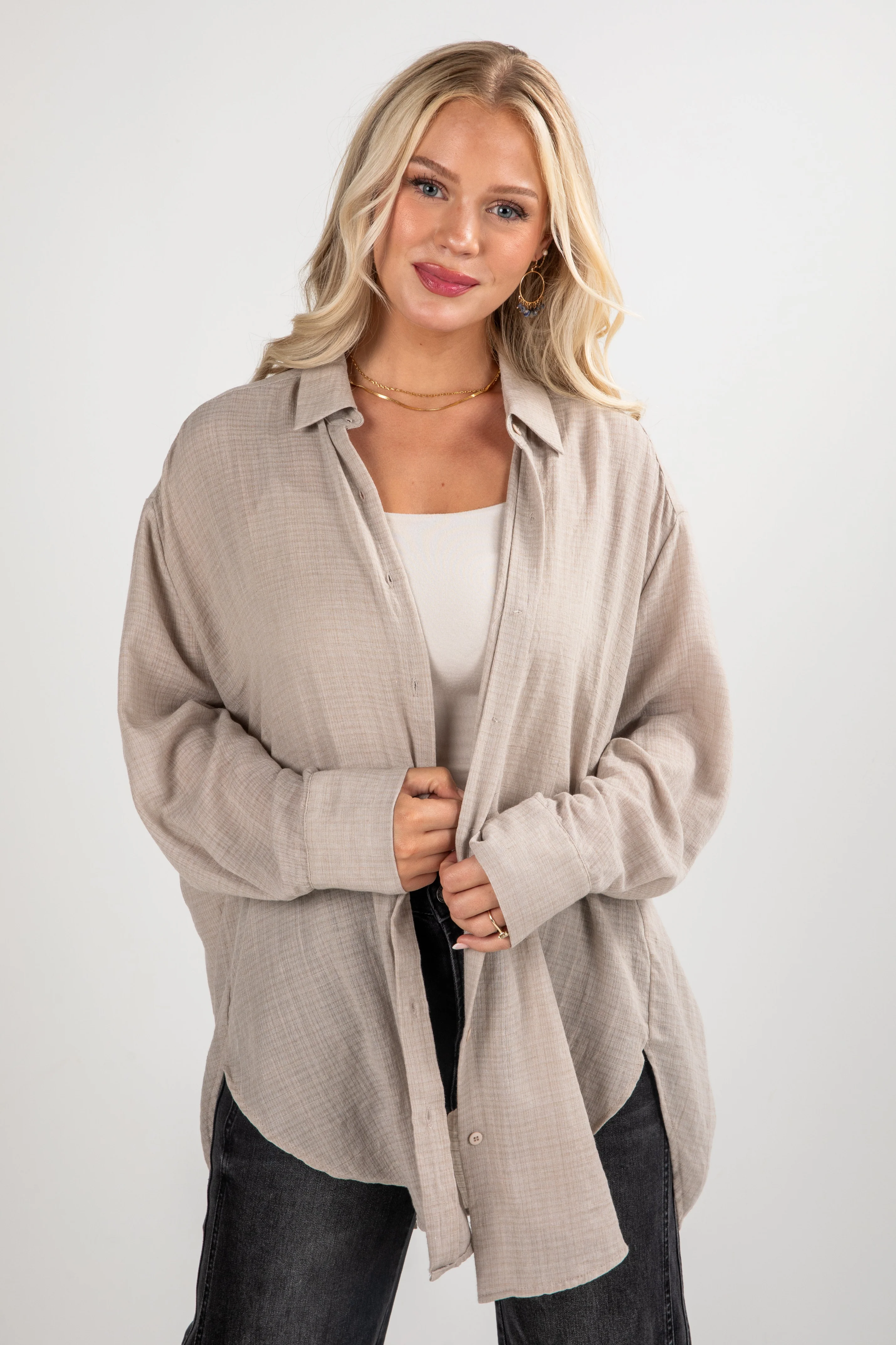 Allison Oversized Button-Up Blouse 30 Allison Oversized Button-Up Blouse