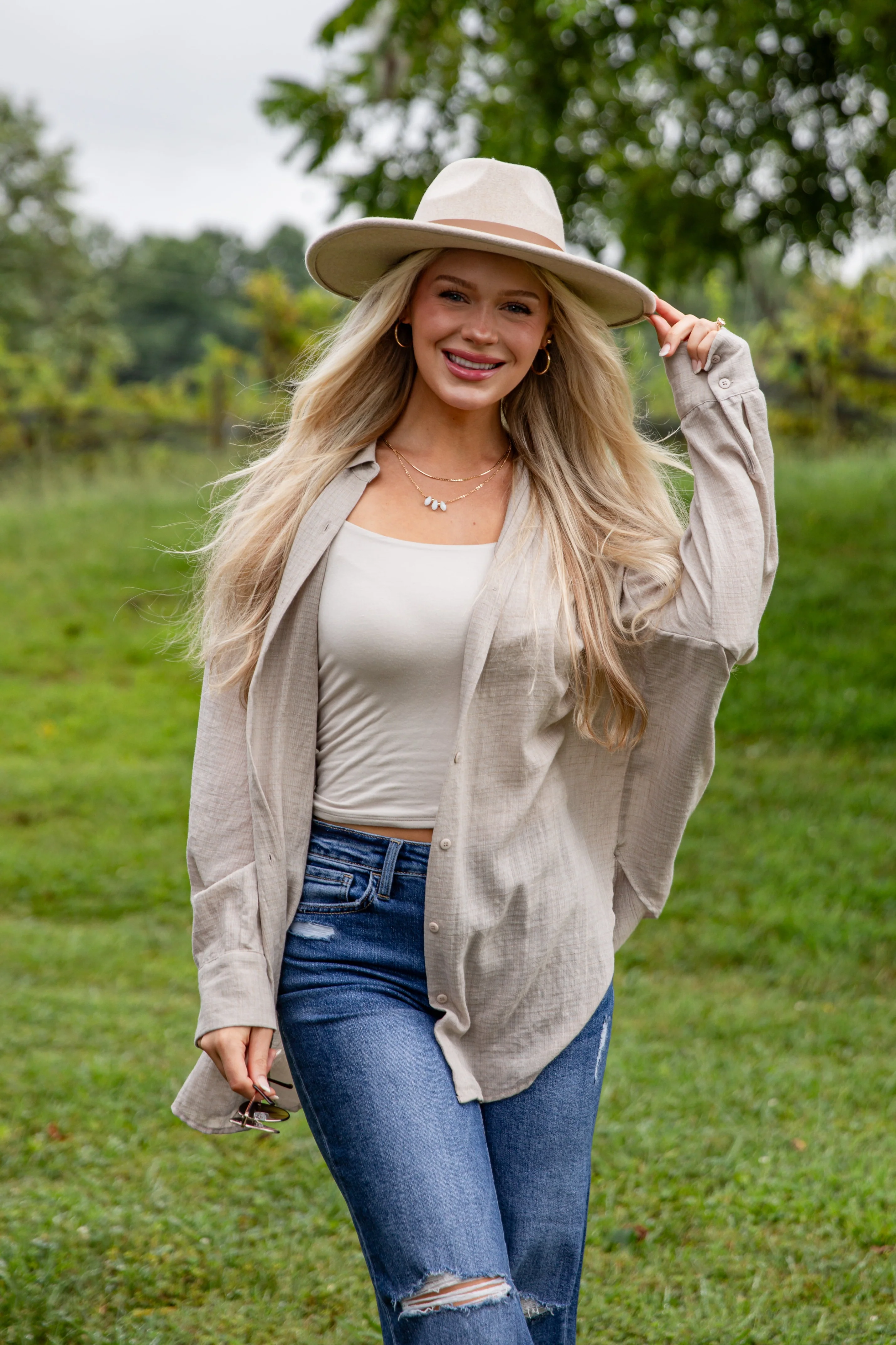 Allison Oversized Button-Up Blouse 36 Allison Oversized Button-Up Blouse