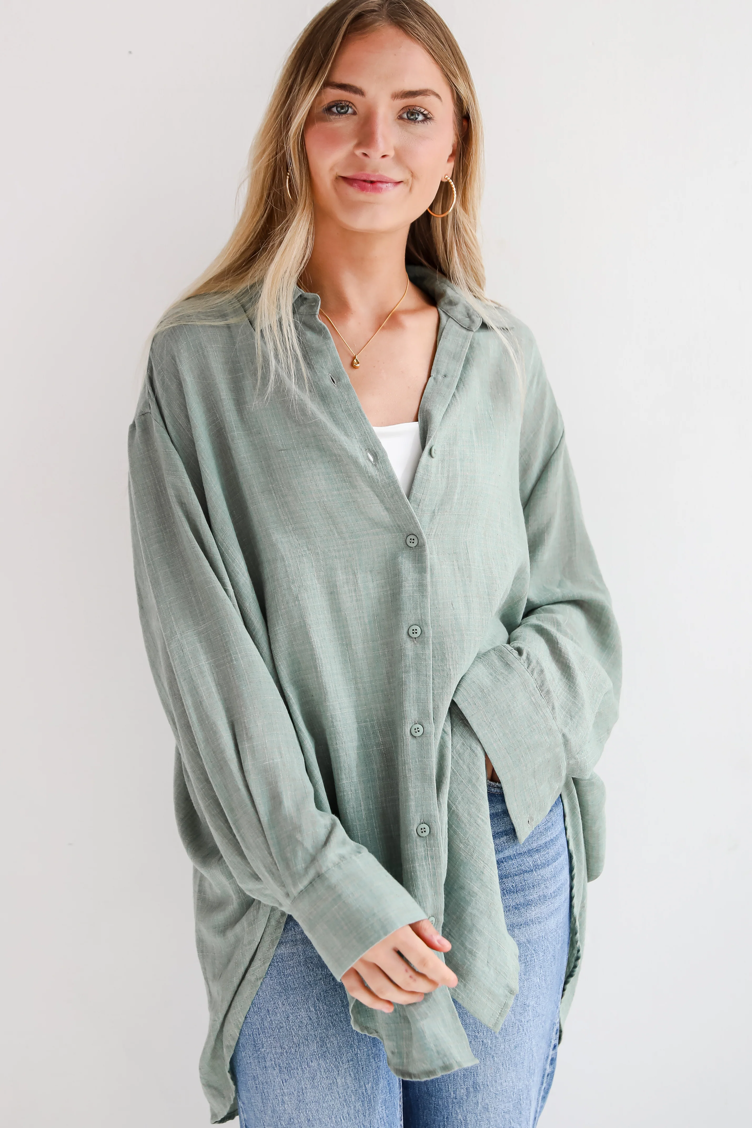 Allison Oversized Button-Up Blouse 44 Allison Oversized Button-Up Blouse