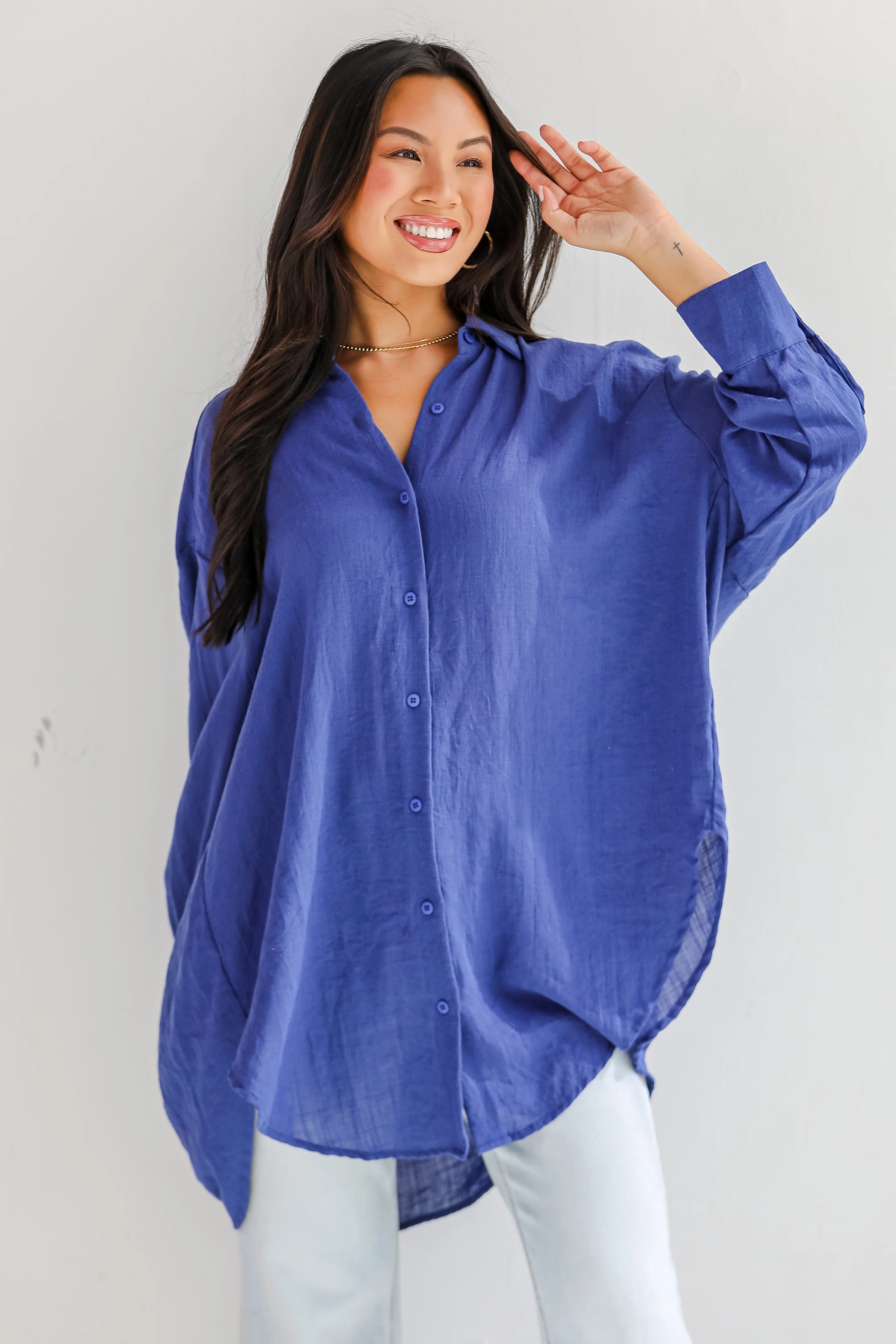 Allison Oversized Button-Up Blouse 46 Allison Oversized Button-Up Blouse