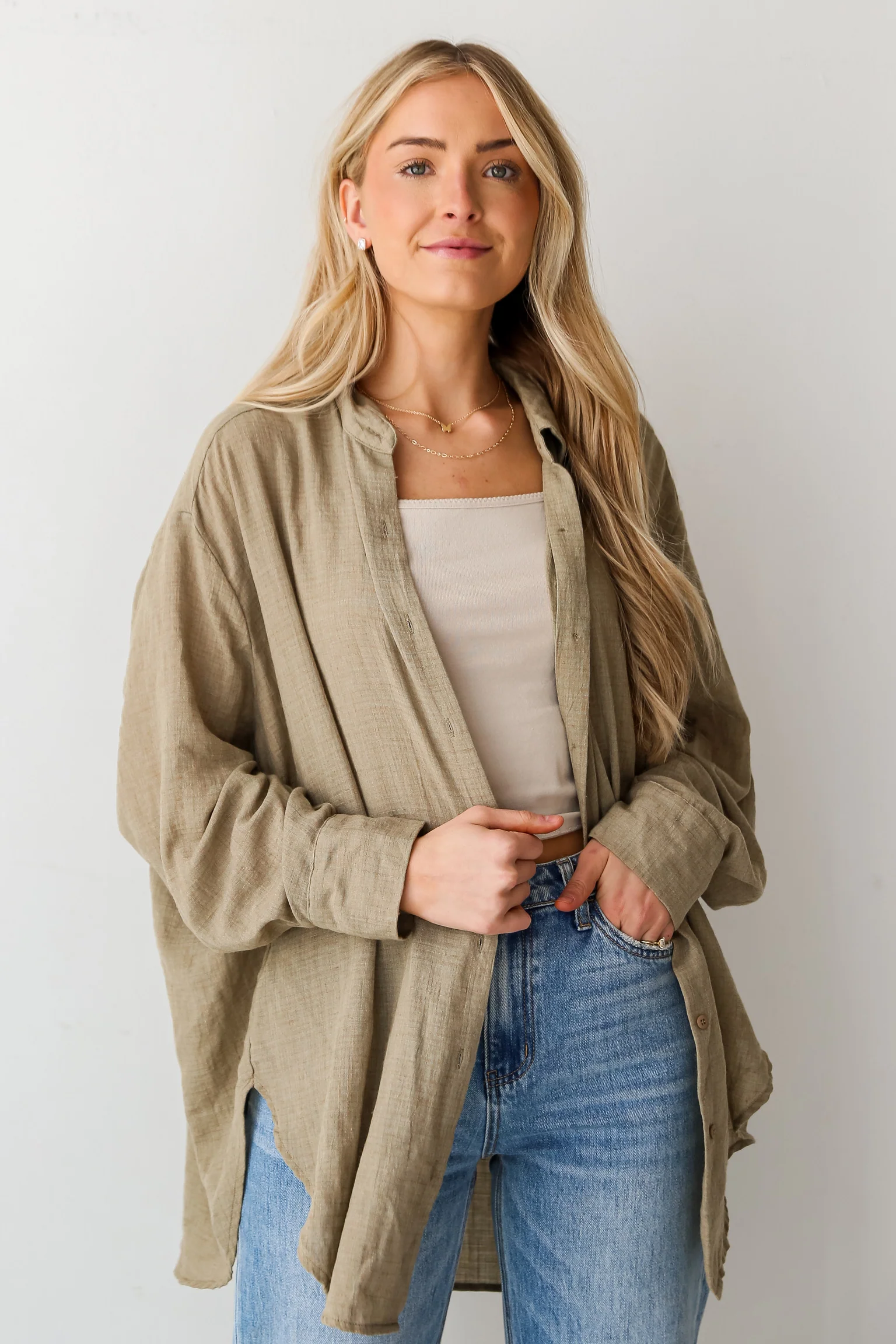 Allison Oversized Button-Up Blouse 54 Allison Oversized Button-Up Blouse