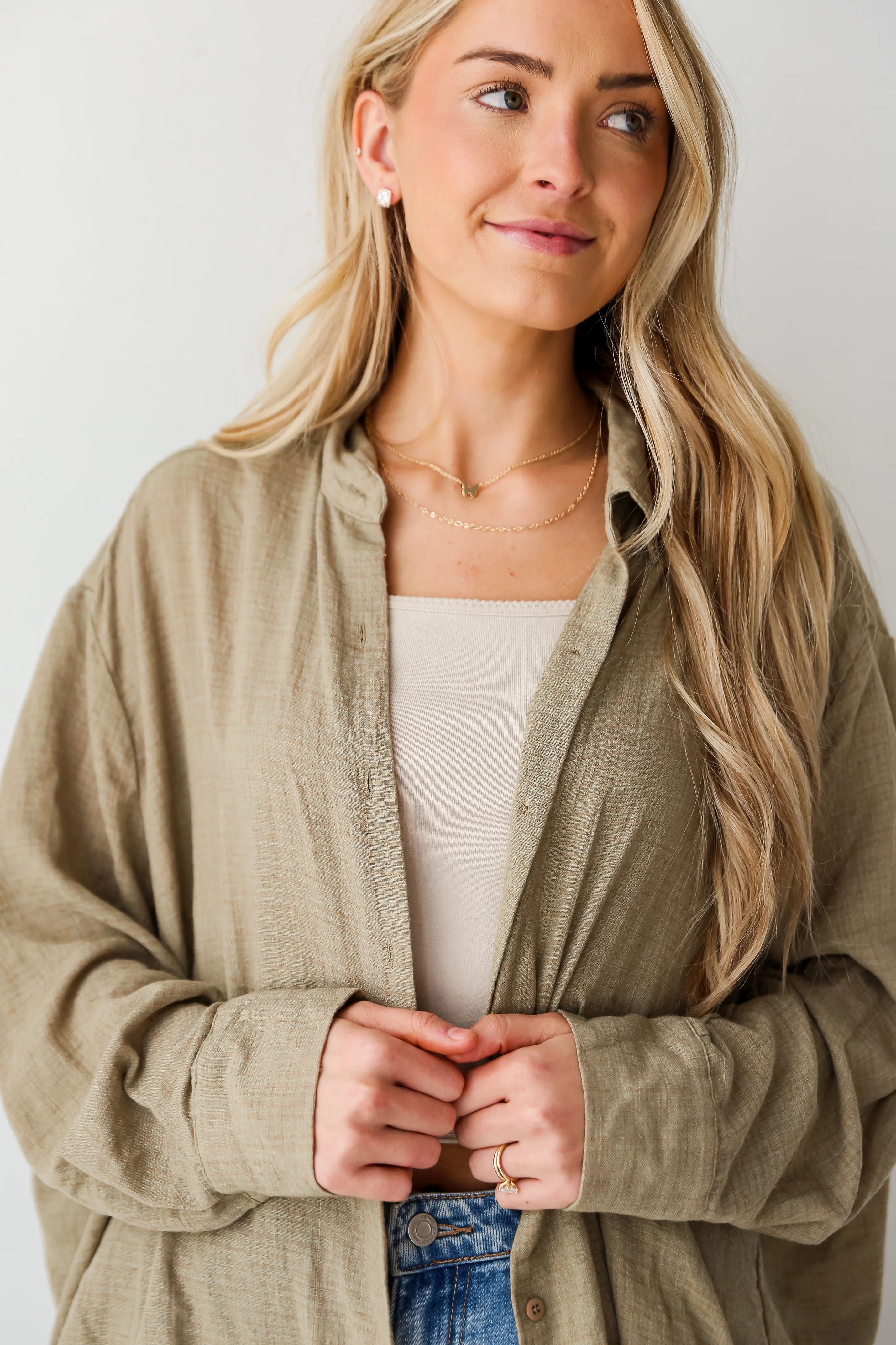 Allison Oversized Button-Up Blouse 55 Allison Oversized Button-Up Blouse