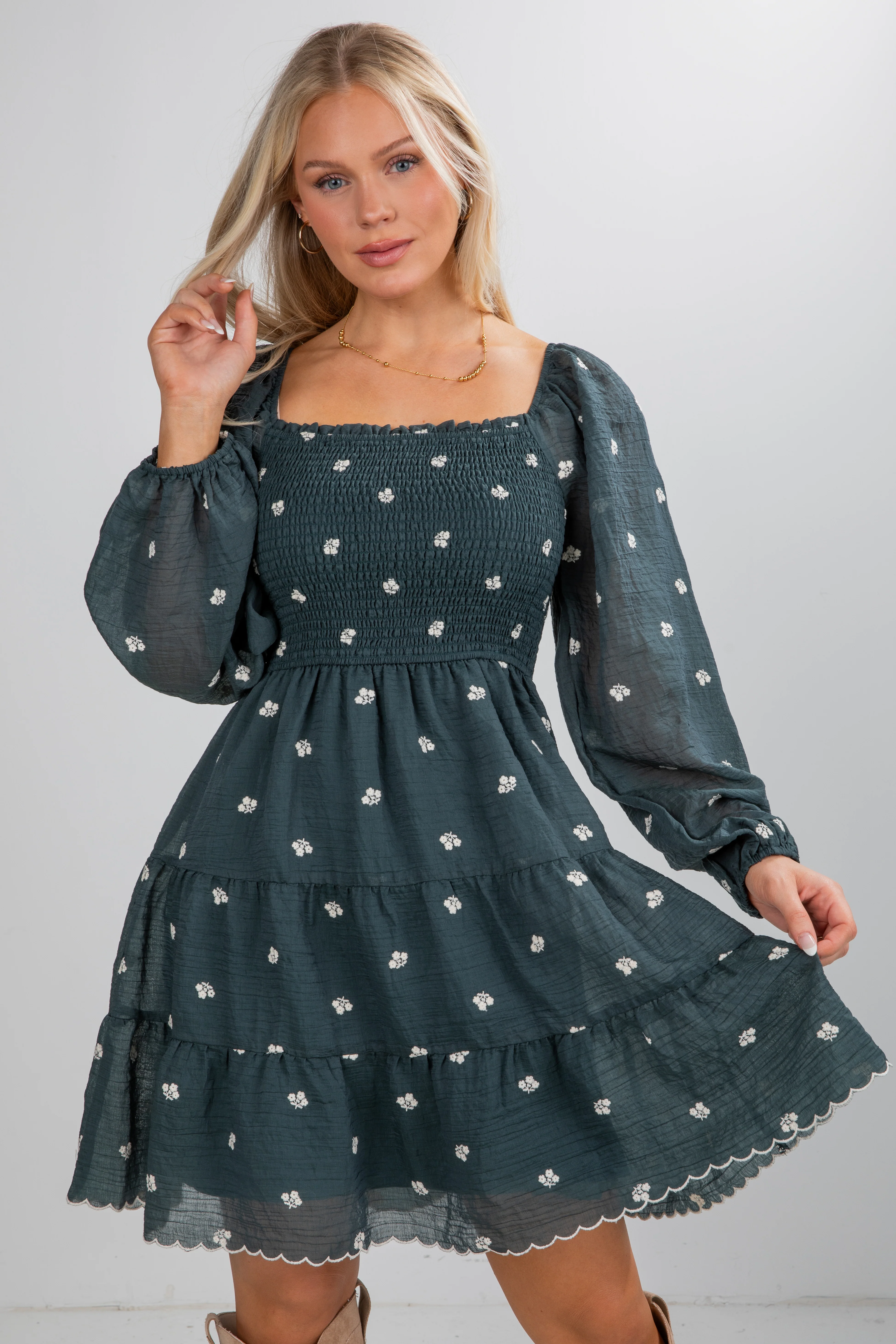 FINAL SALE - Forever Sensational Floral Smocked Mini Dress