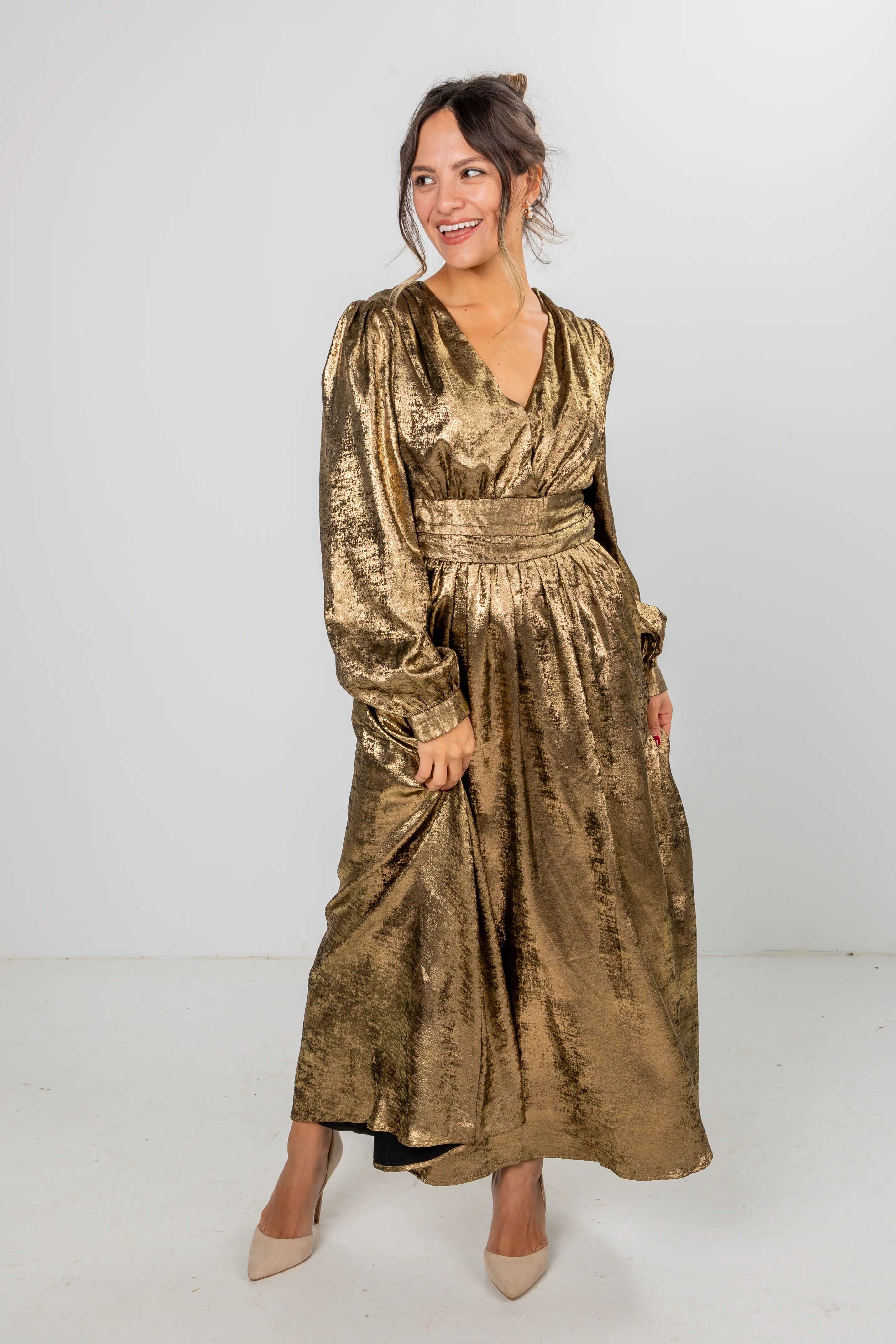 FINAL SALE - Pop The Champagne Gold Maxi Dress 5 FINAL SALE - Pop The Champagne Gold Maxi Dress