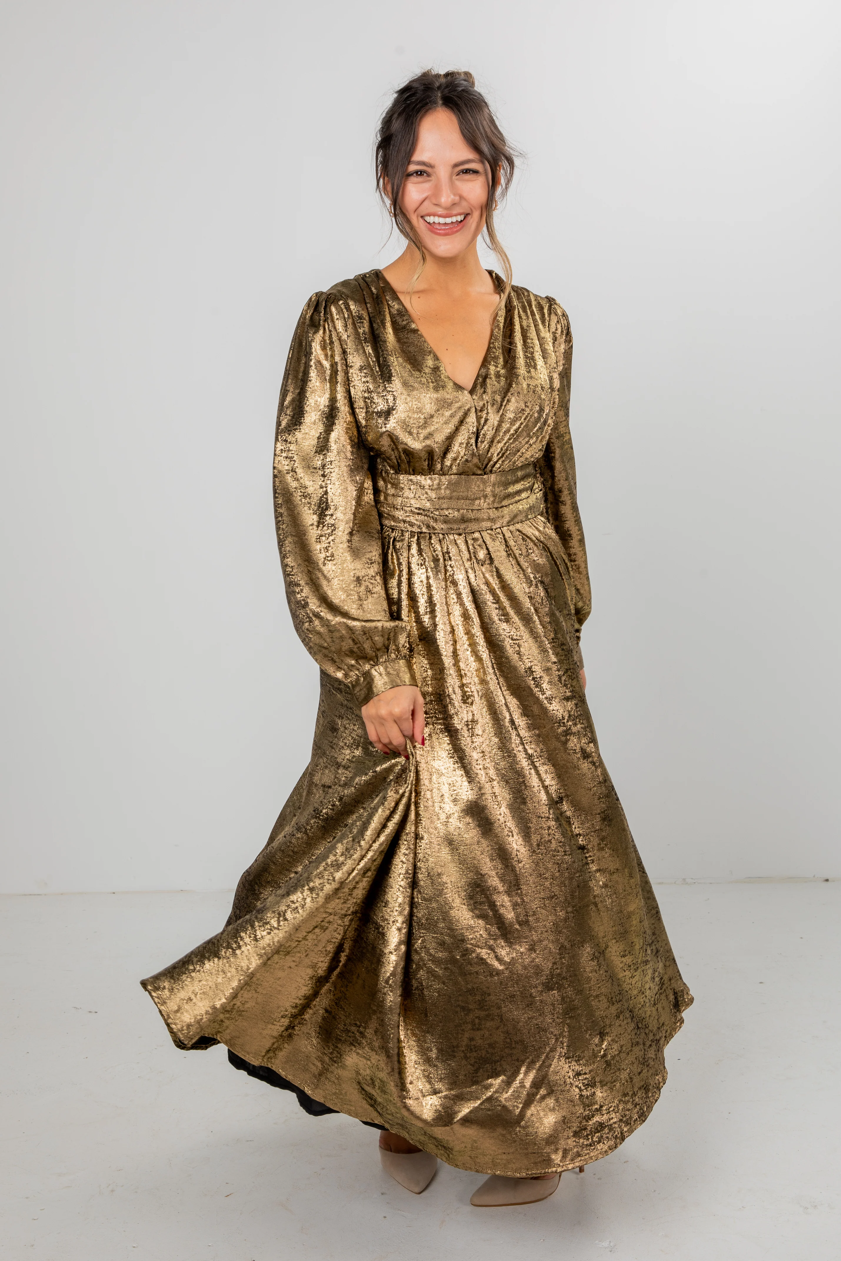 FINAL SALE - Pop The Champagne Gold Maxi Dress 8 FINAL SALE - Pop The Champagne Gold Maxi Dress
