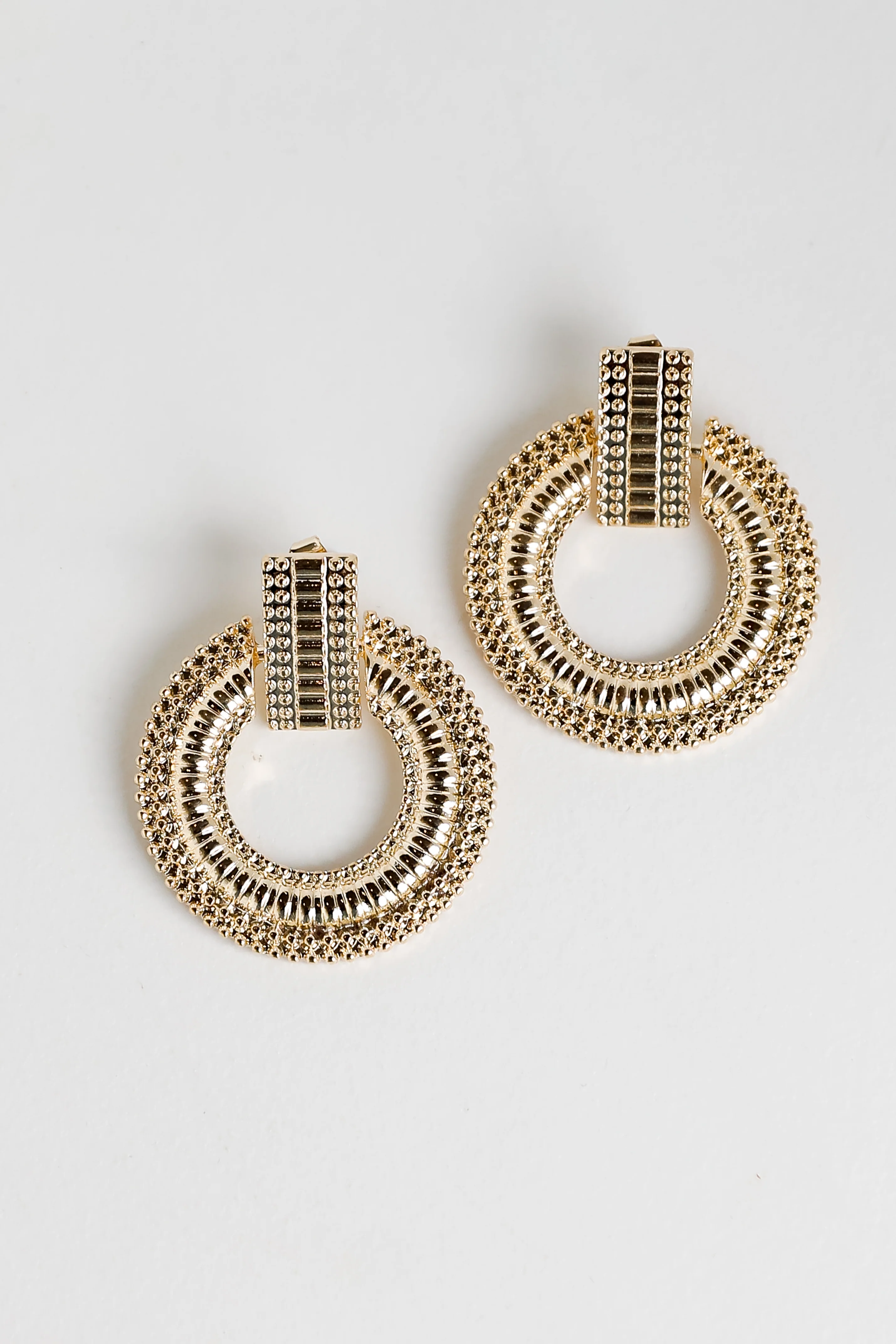 FINAL SALE - Melissa Gold Textured Statement Earrings 3 FINAL SALE - Melissa Gold Textured Statement Earrings