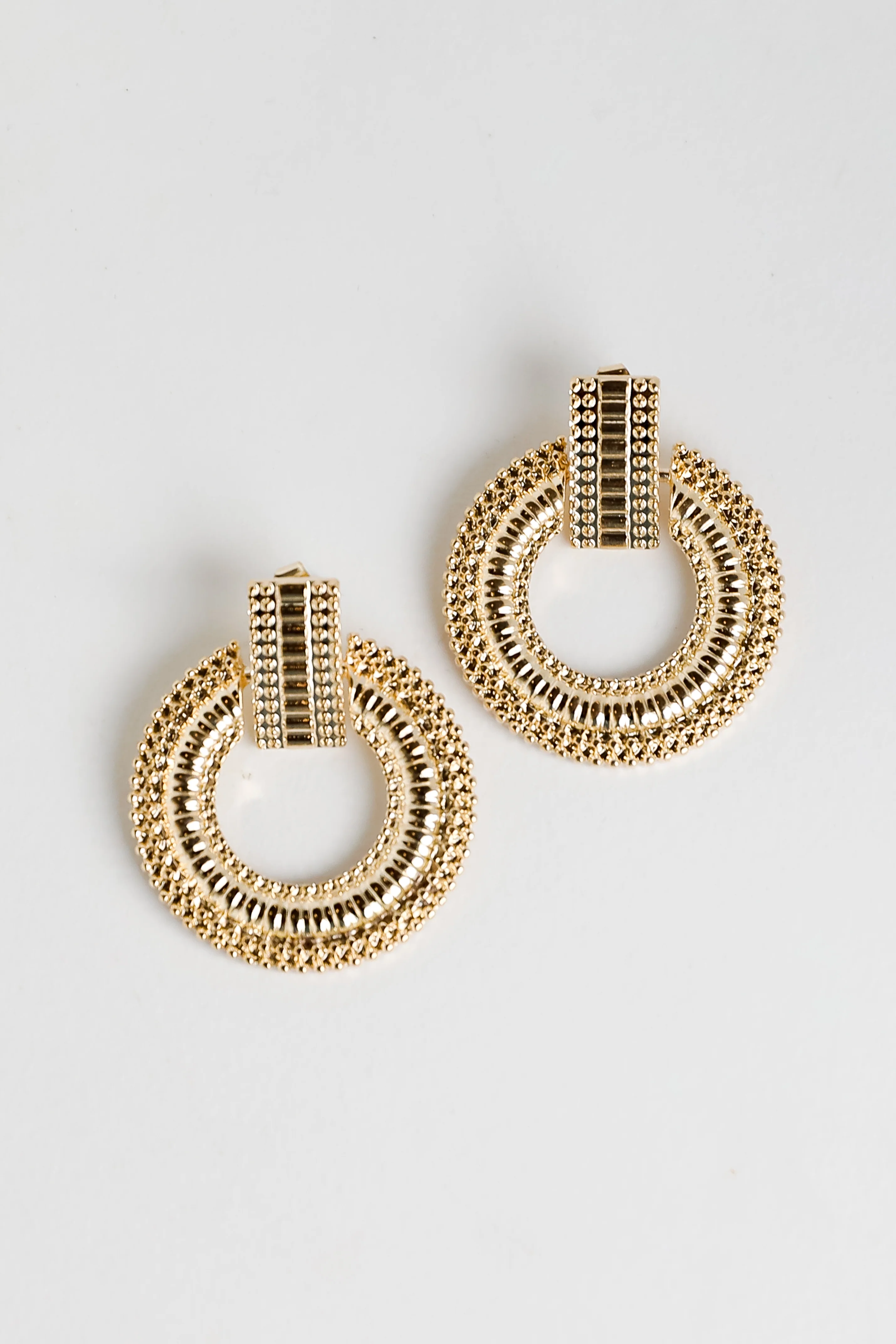 FINAL SALE - Melissa Gold Textured Statement Earrings 7 FINAL SALE - Melissa Gold Textured Statement Earrings