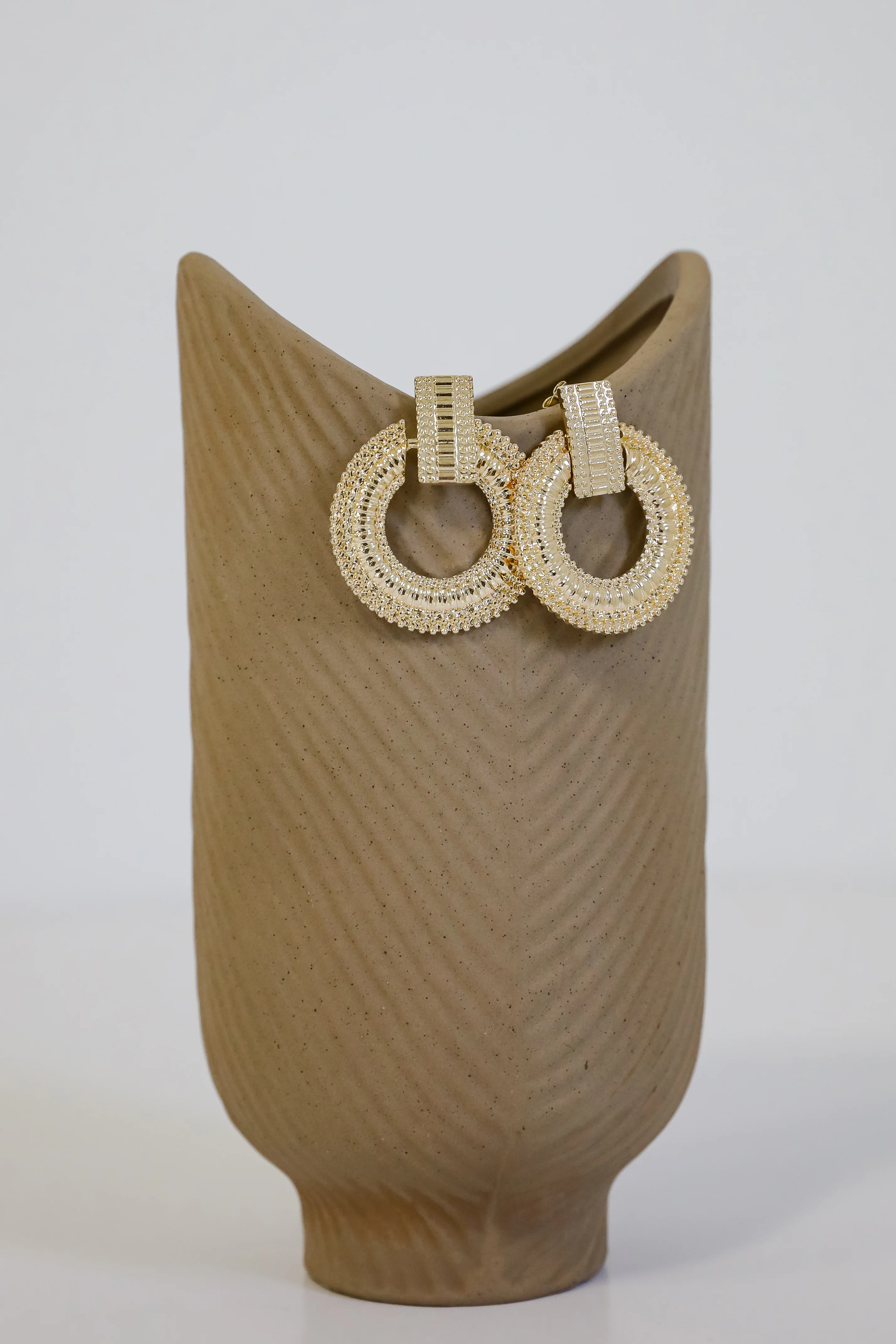 FINAL SALE - Melissa Gold Textured Statement Earrings 8 FINAL SALE - Melissa Gold Textured Statement Earrings