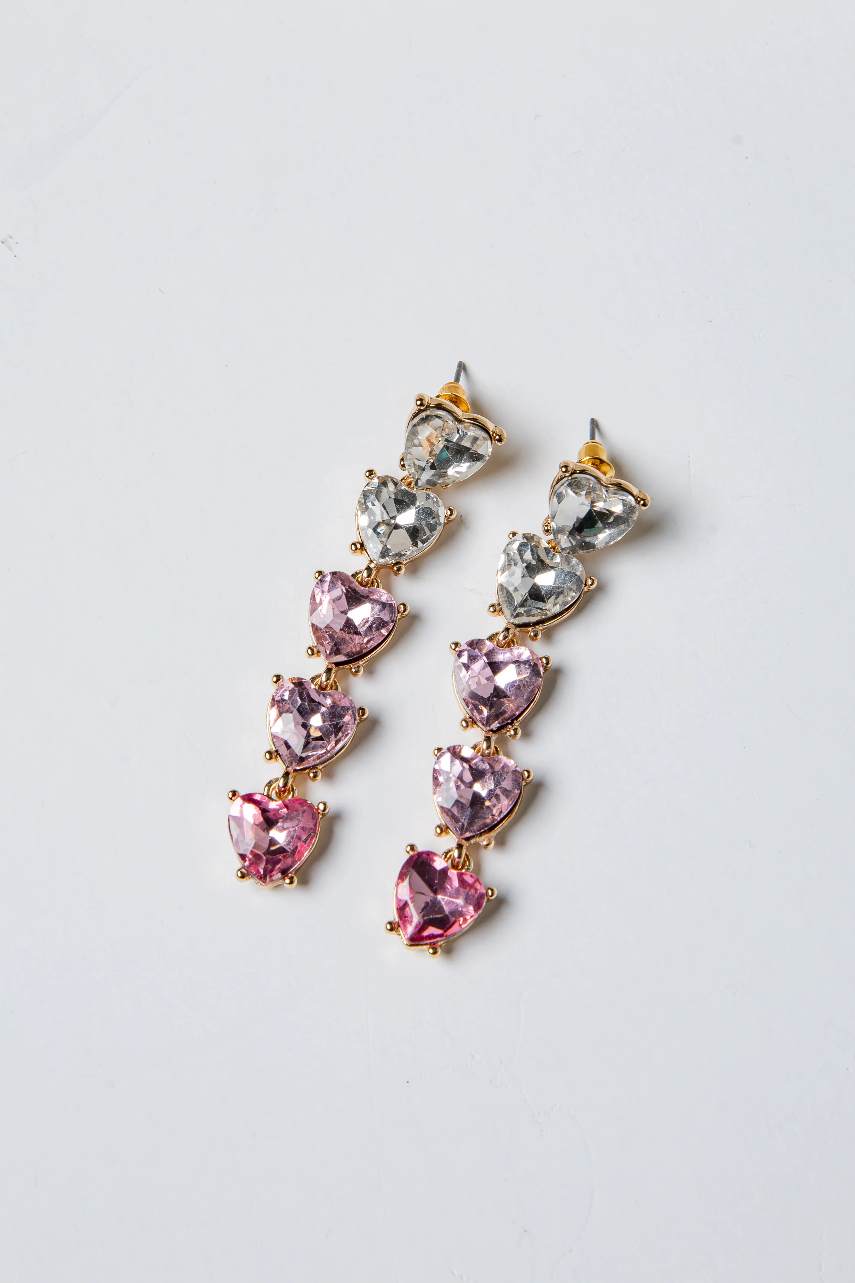 Lila Blush Crystal Drop Earrings