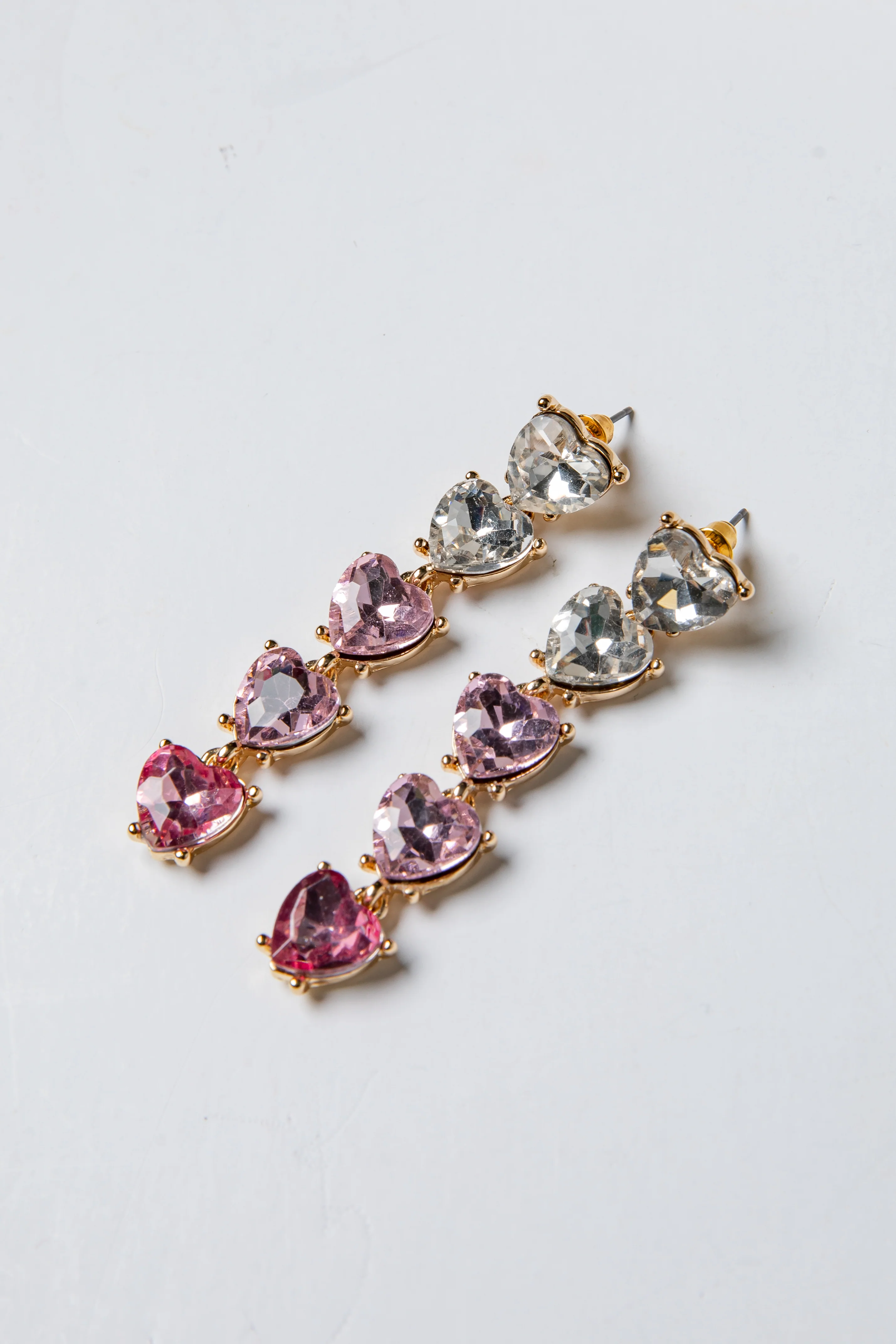Lila Blush Crystal Drop Earrings