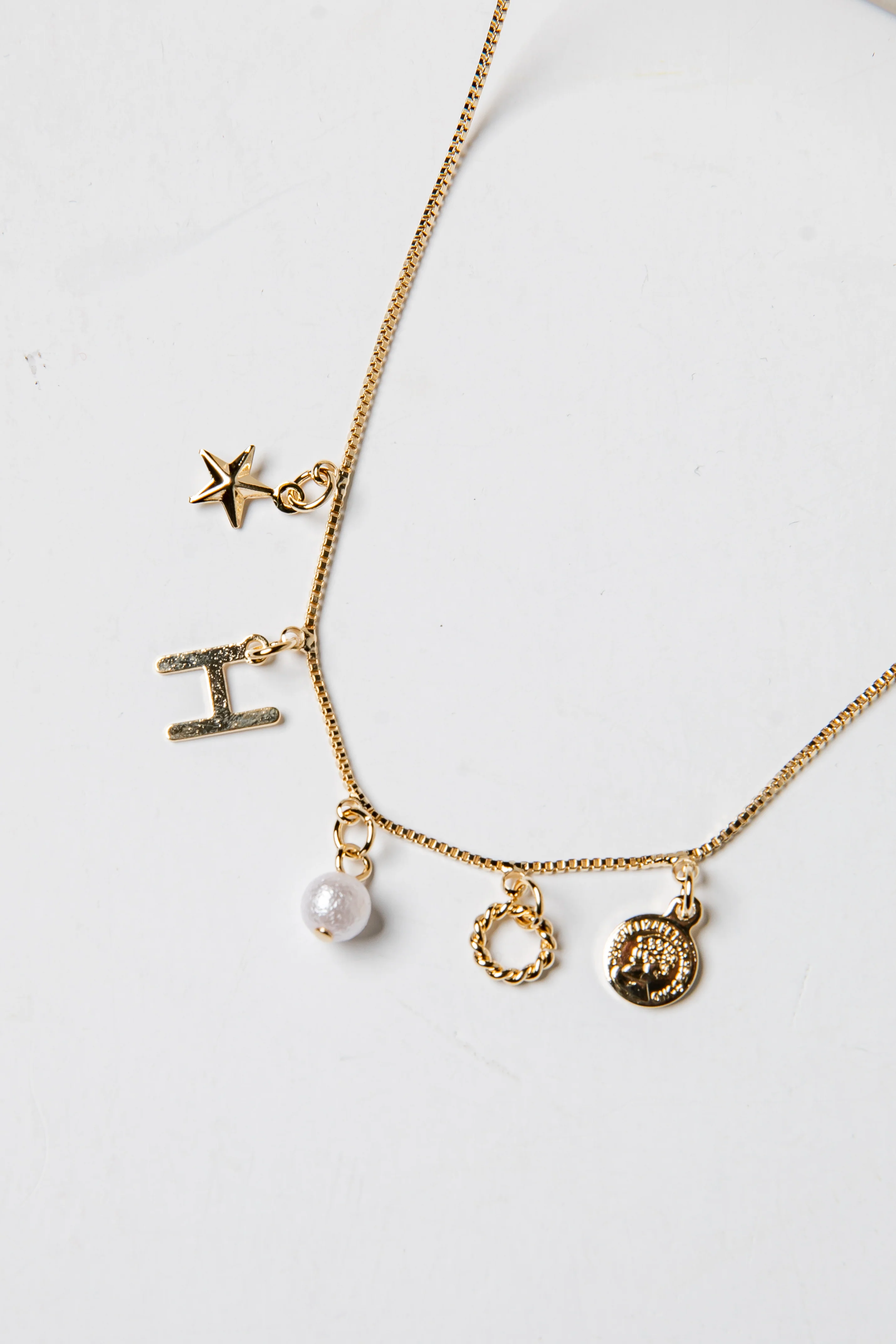 Heather Charm Gold Pendant Necklace