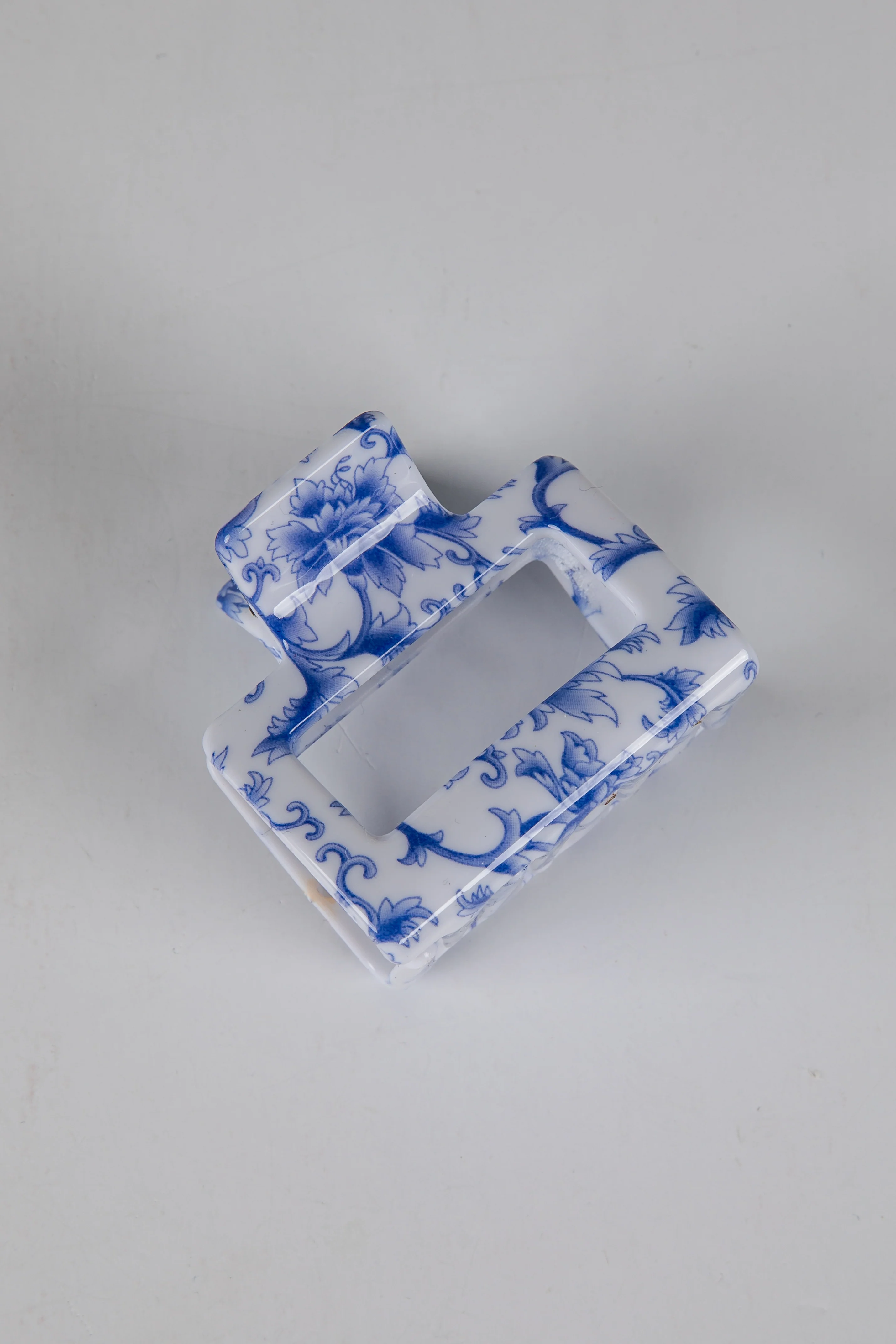 Sweet Credentials Navy Floral Mini Rectangle Claw Hair Clip