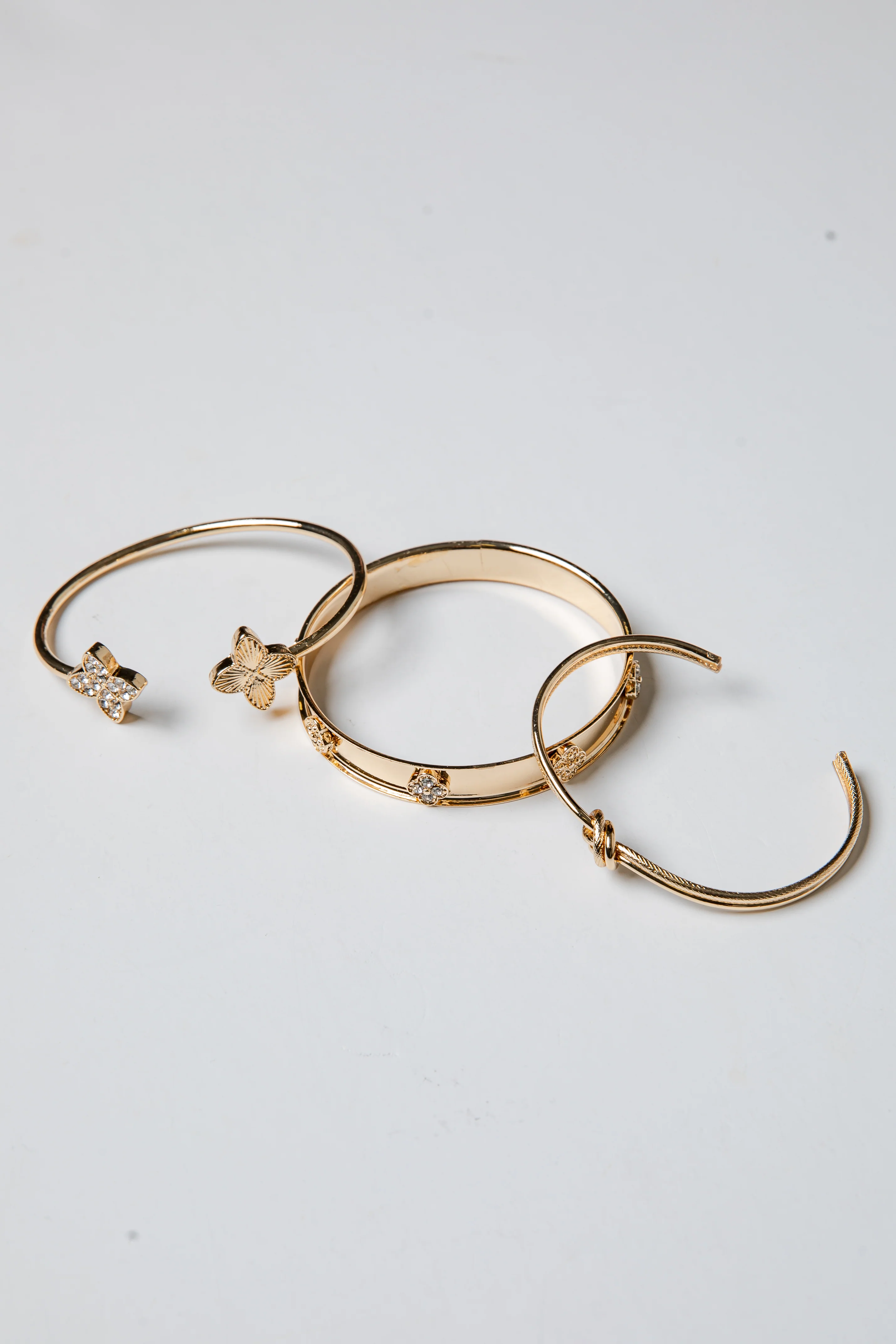 Marie Rhinestone Bangle Bracelet Set