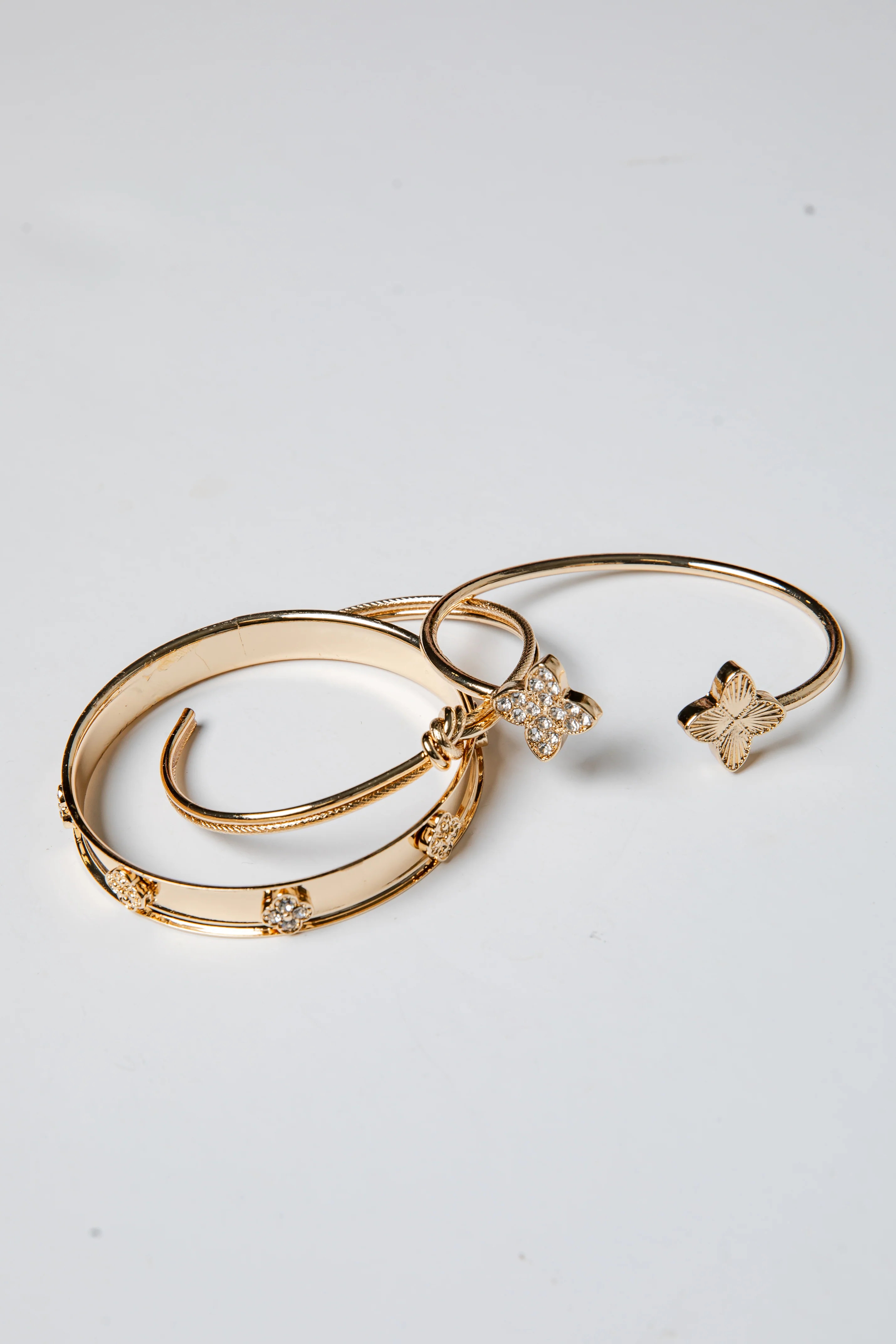 Marie Rhinestone Bangle Bracelet Set