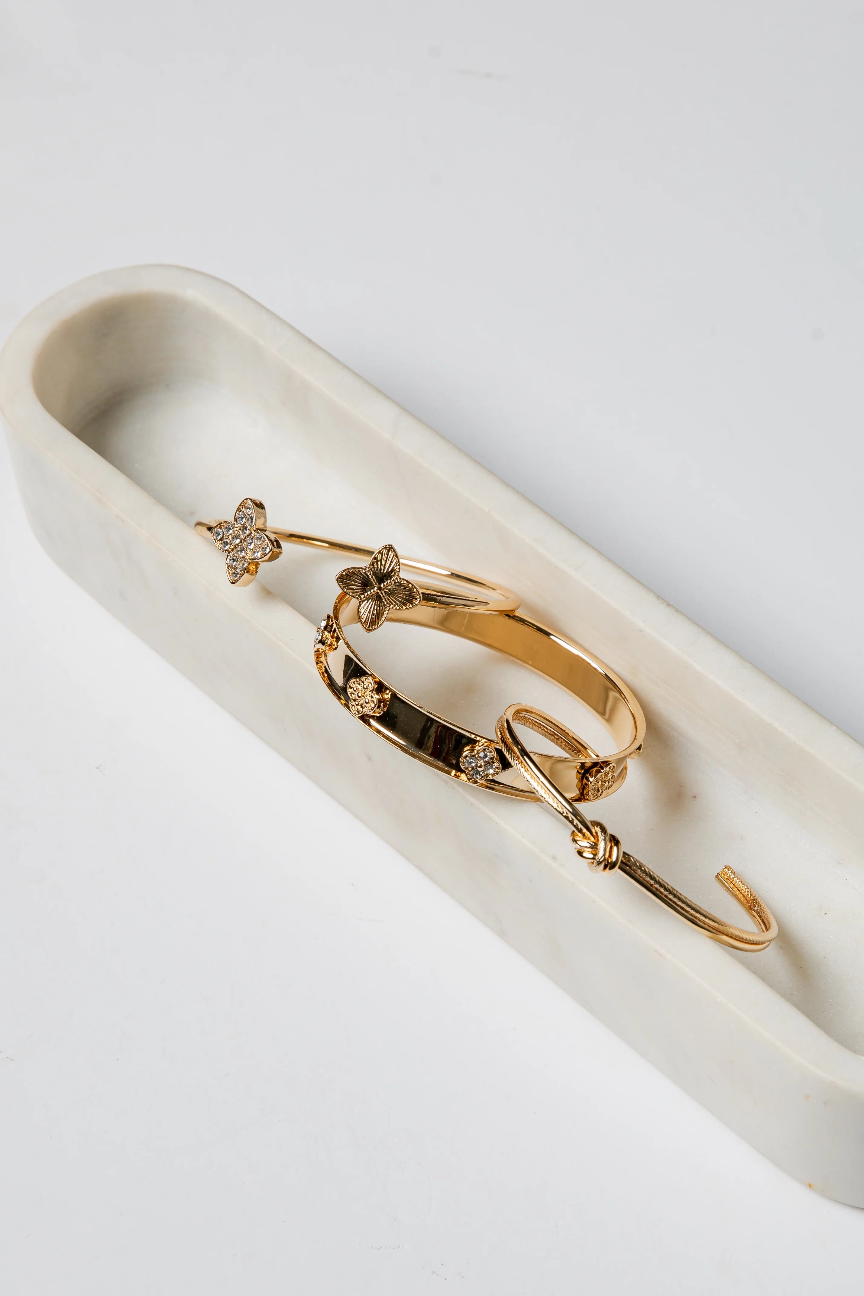 Marie Rhinestone Bangle Bracelet Set