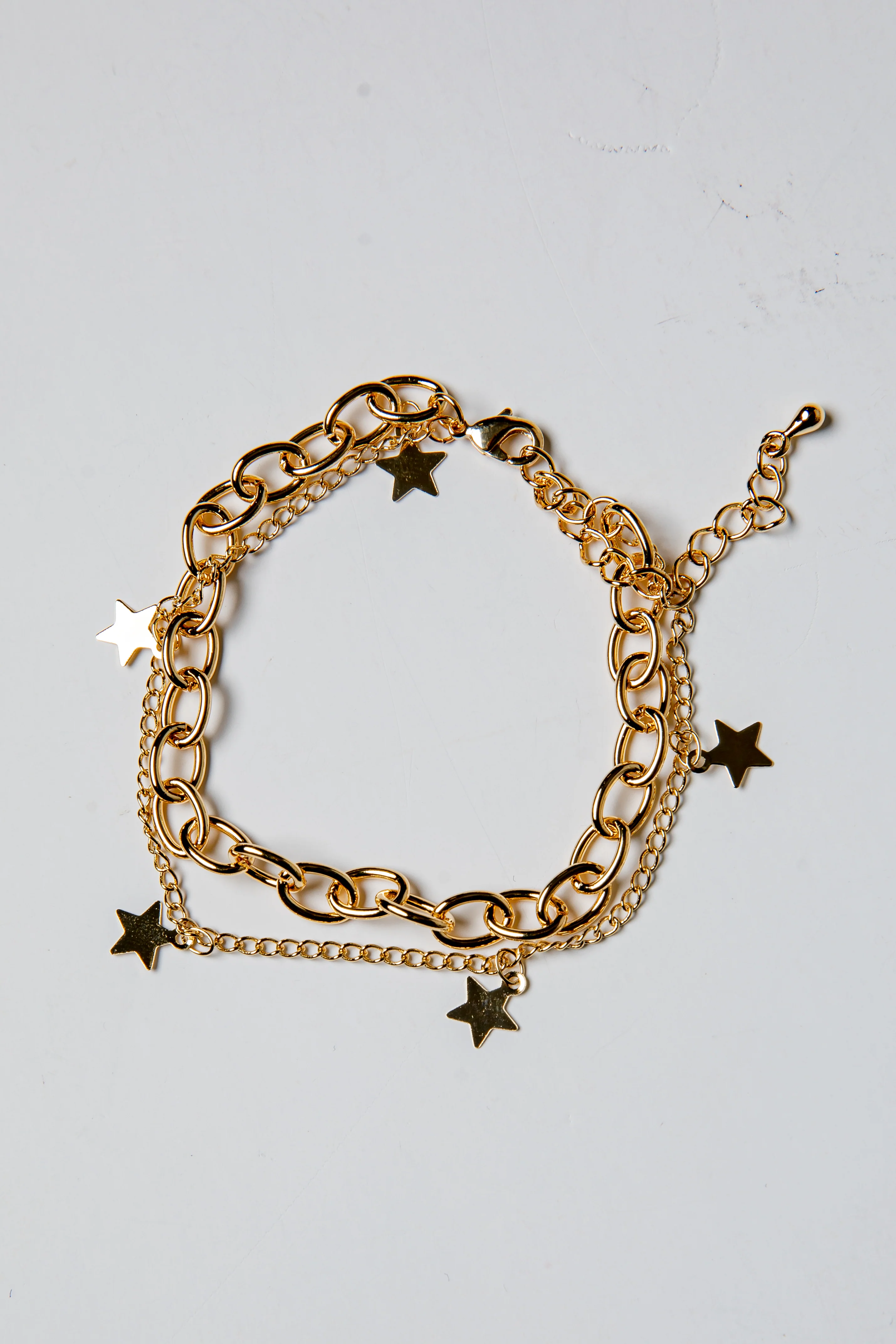 Debra Gold Star Charm Chain Bracelet
