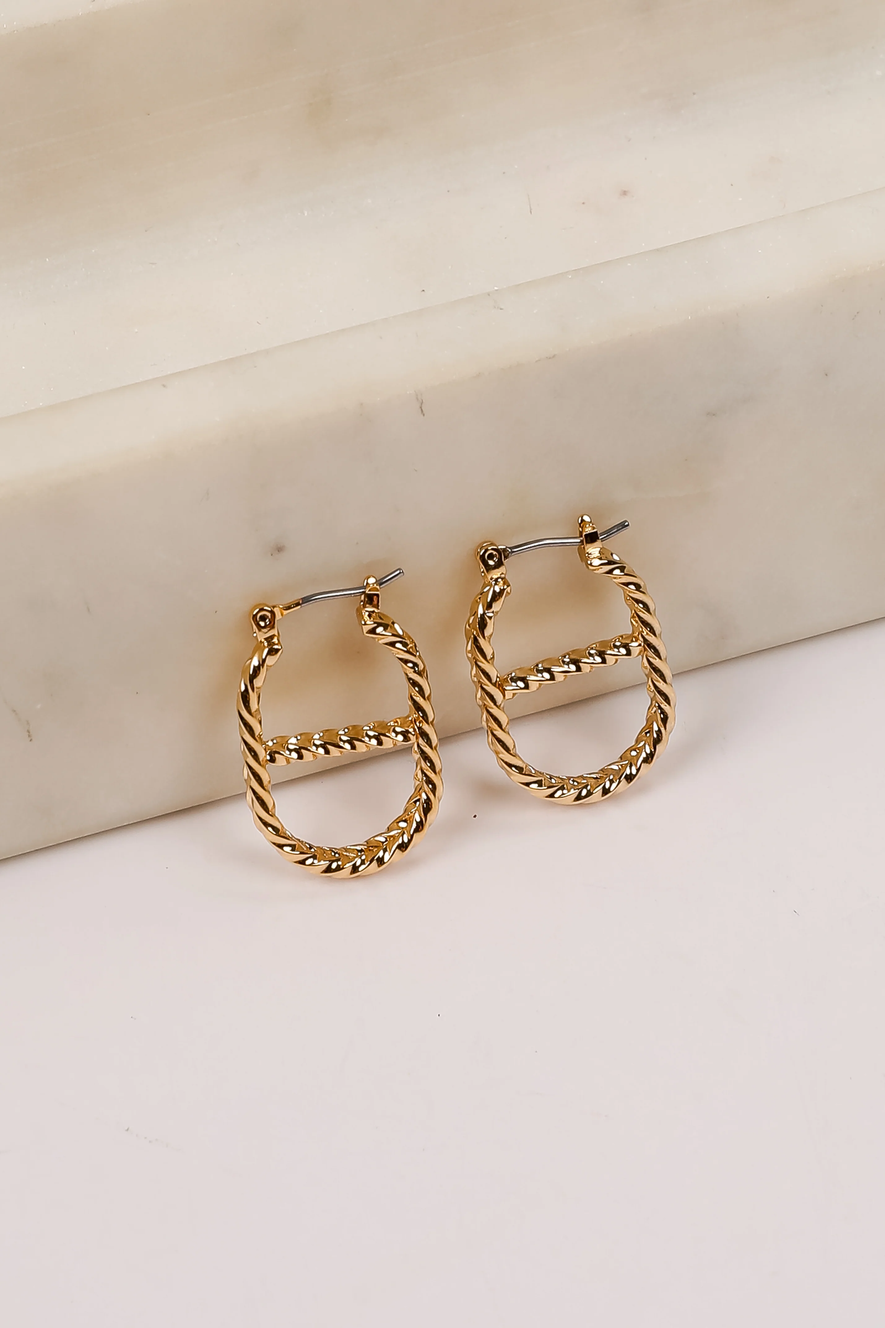 FINAL SALE - Charlie Gold Oval Hoop Earrings