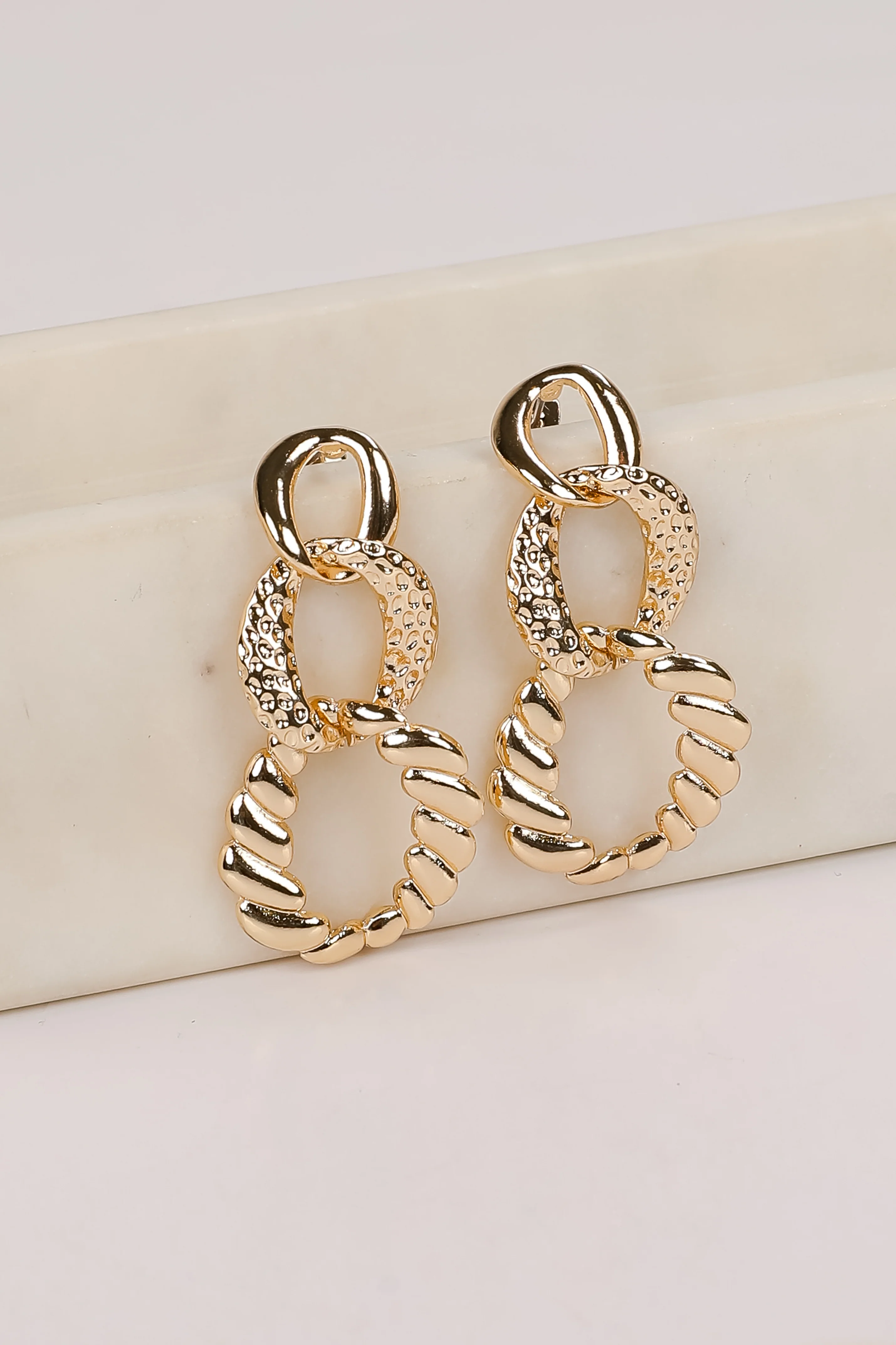 FINAL SALE - Sierra Gold Chainlink Drop Earrings