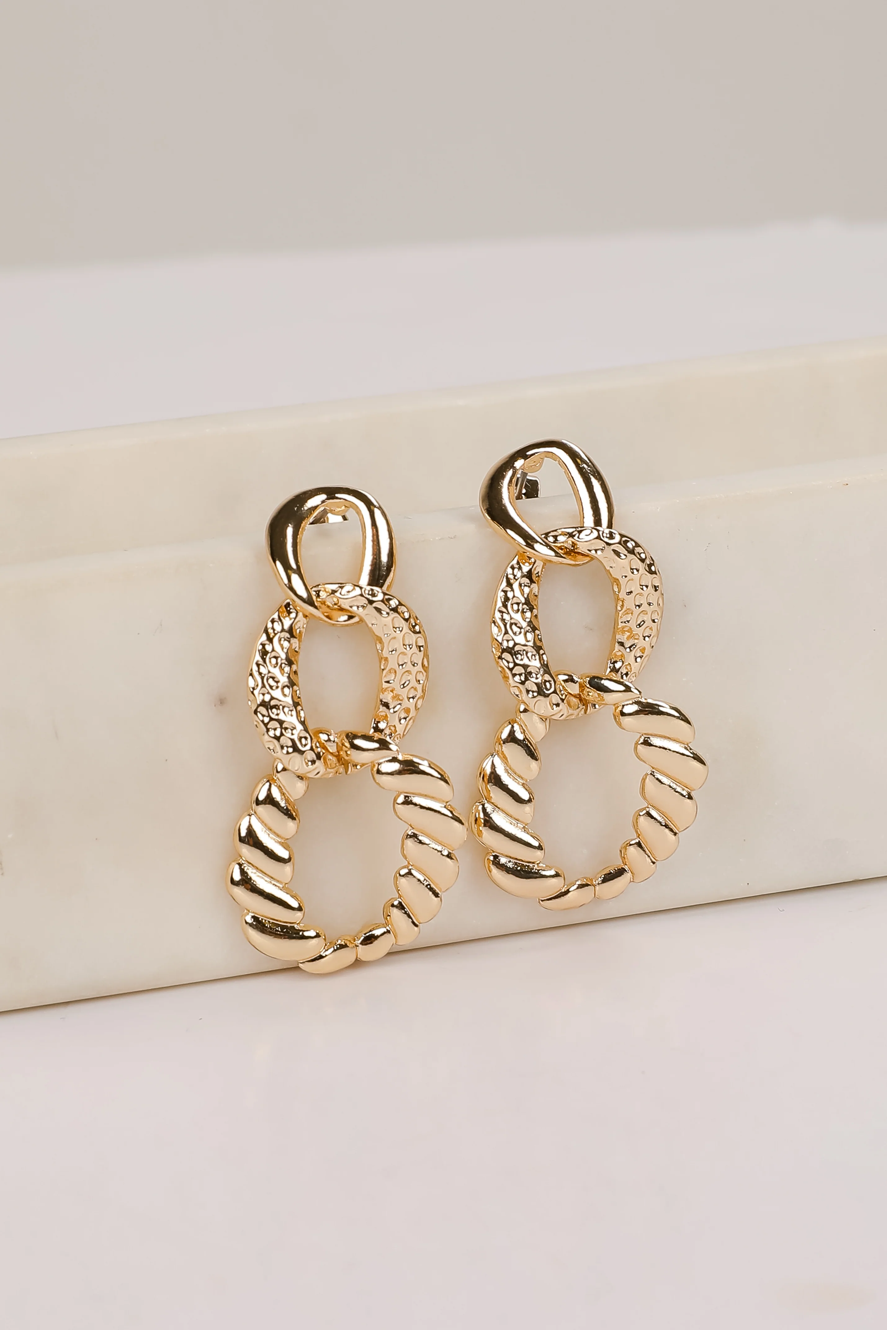 FINAL SALE - Sierra Gold Chainlink Drop Earrings