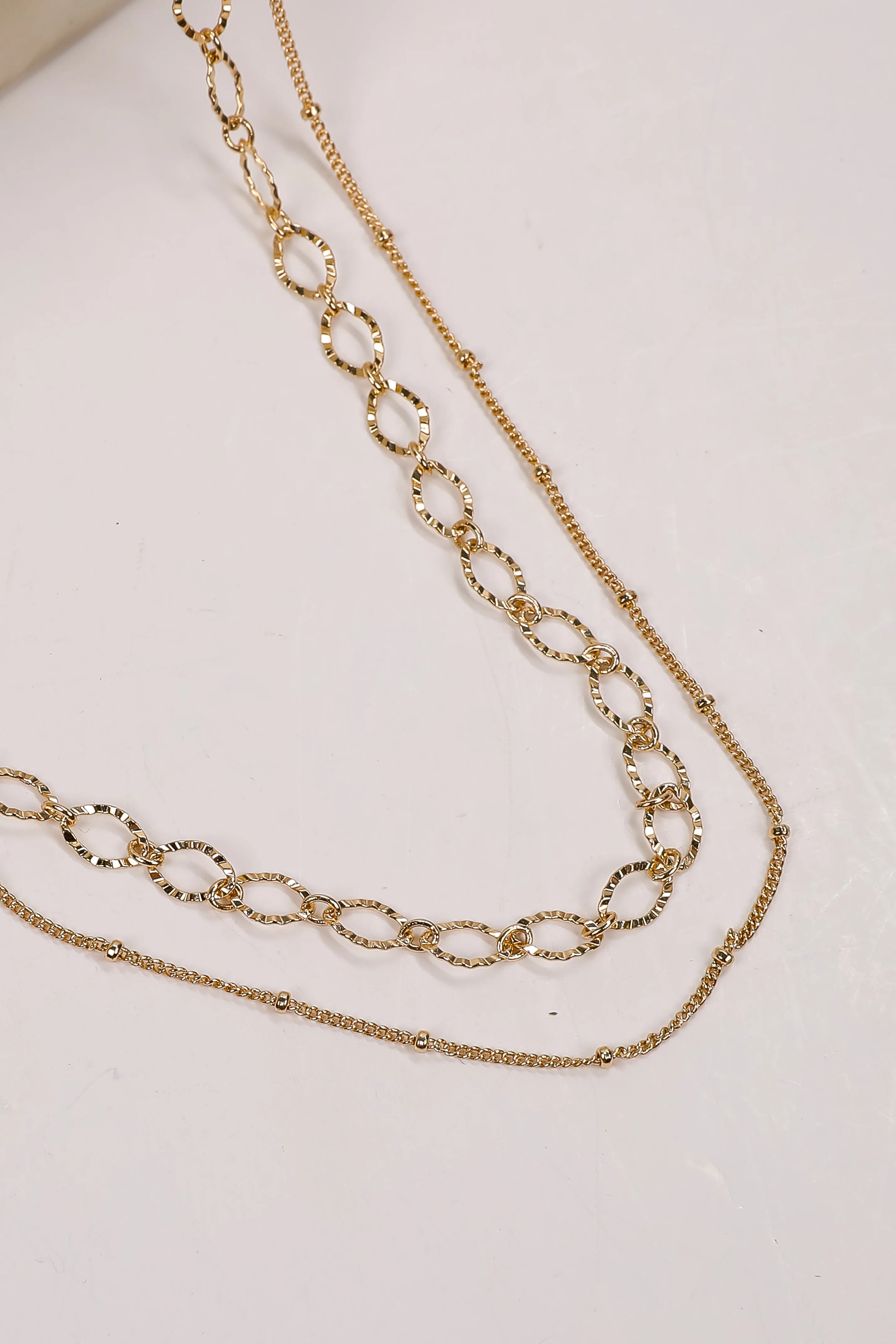 FINAL SALE - Lindsey Gold Layered Chain Necklace