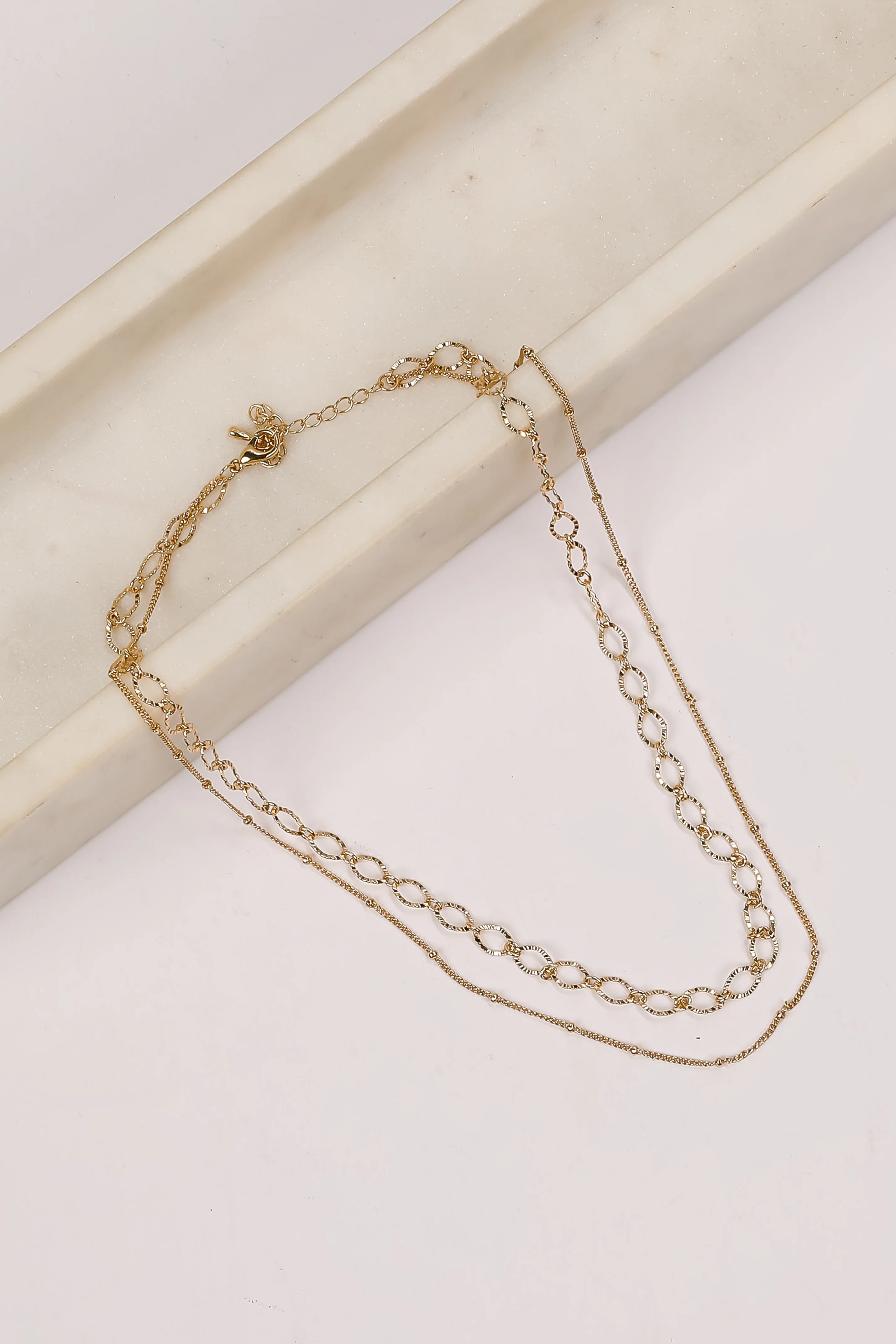 FINAL SALE - Lindsey Gold Layered Chain Necklace 4 FINAL SALE - Lindsey Gold Layered Chain Necklace