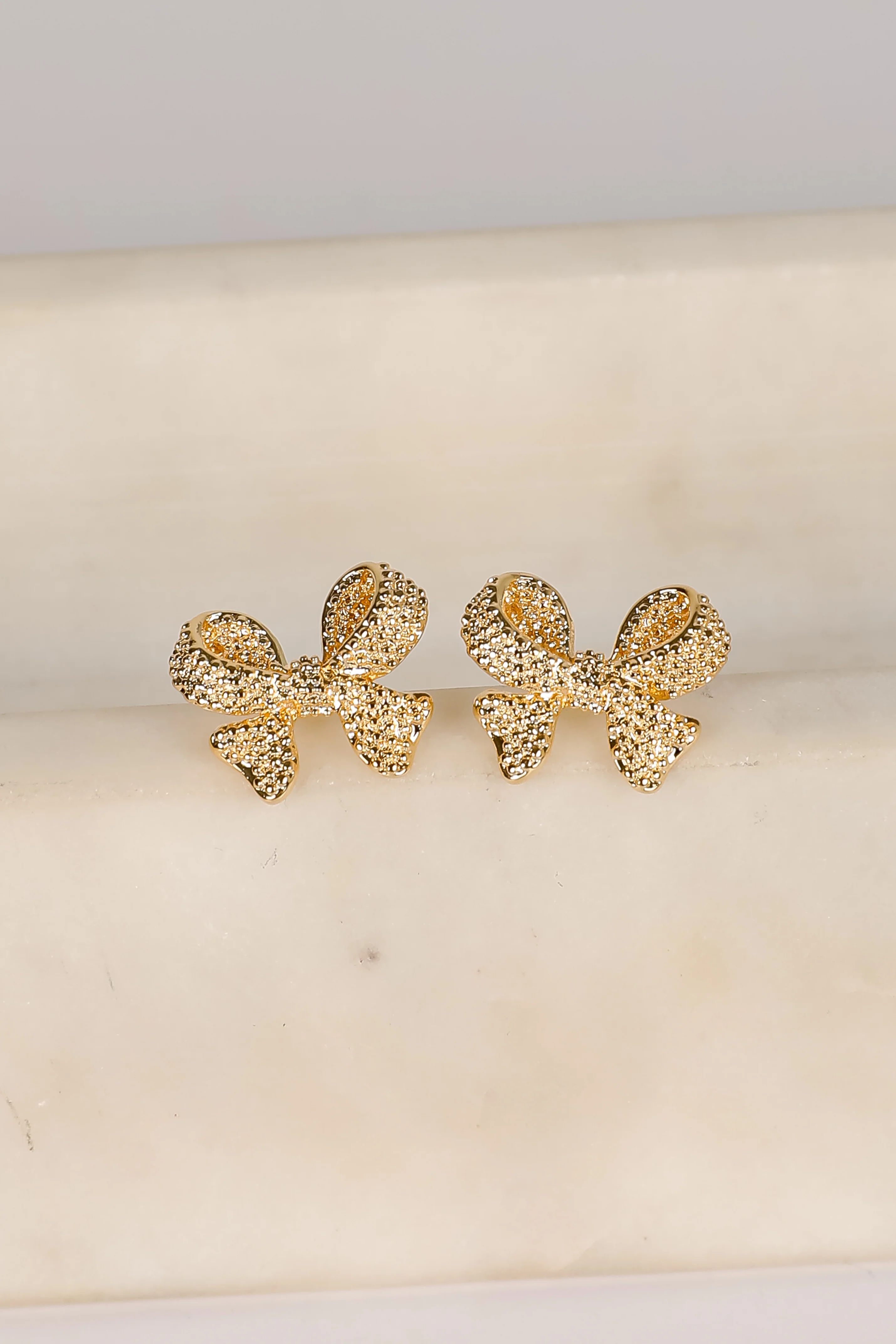 FINAL SALE - Mckenna Gold Bow Earrings