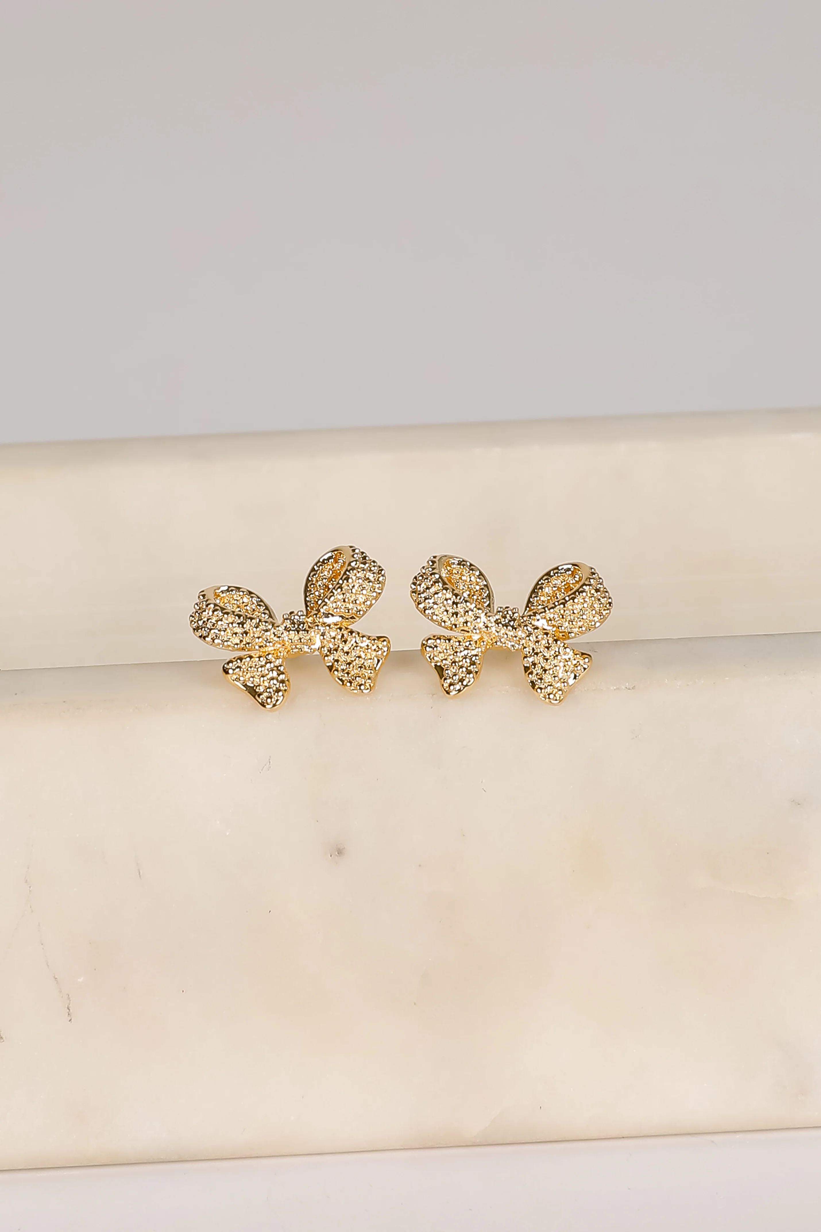 FINAL SALE - Mckenna Gold Bow Earrings