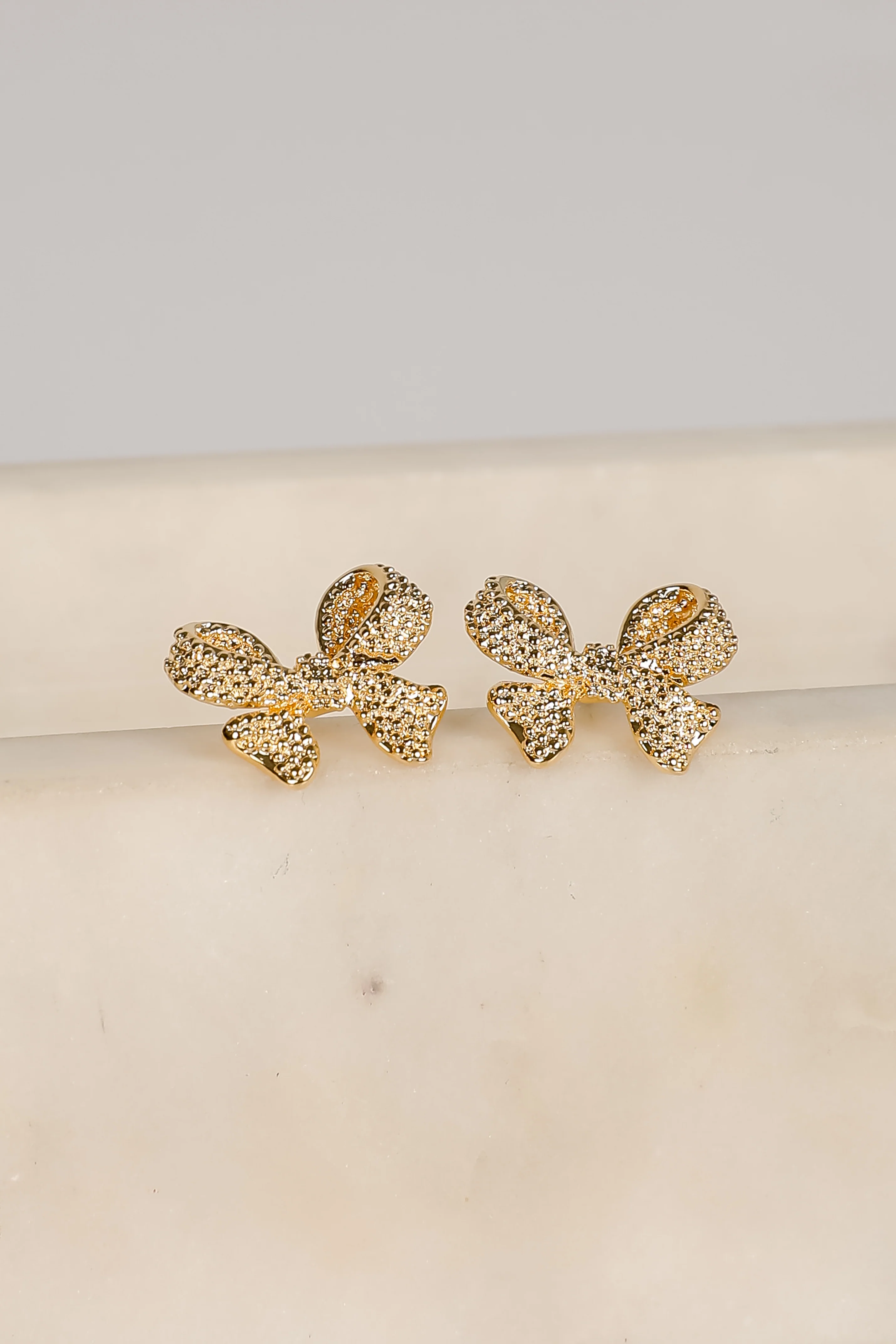 FINAL SALE - Mckenna Gold Bow Earrings