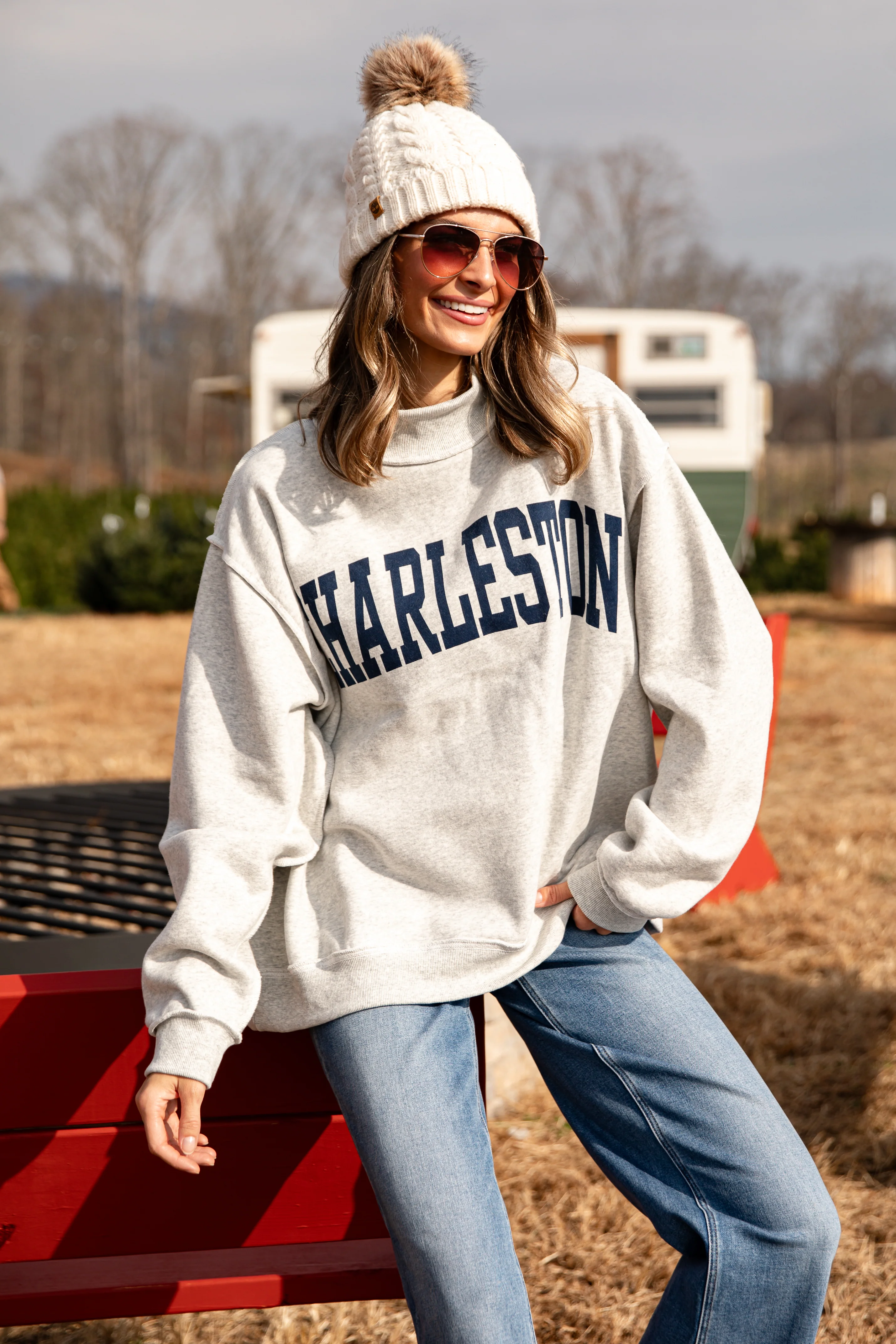Charleston Reversible Mockneck Sweatshirt