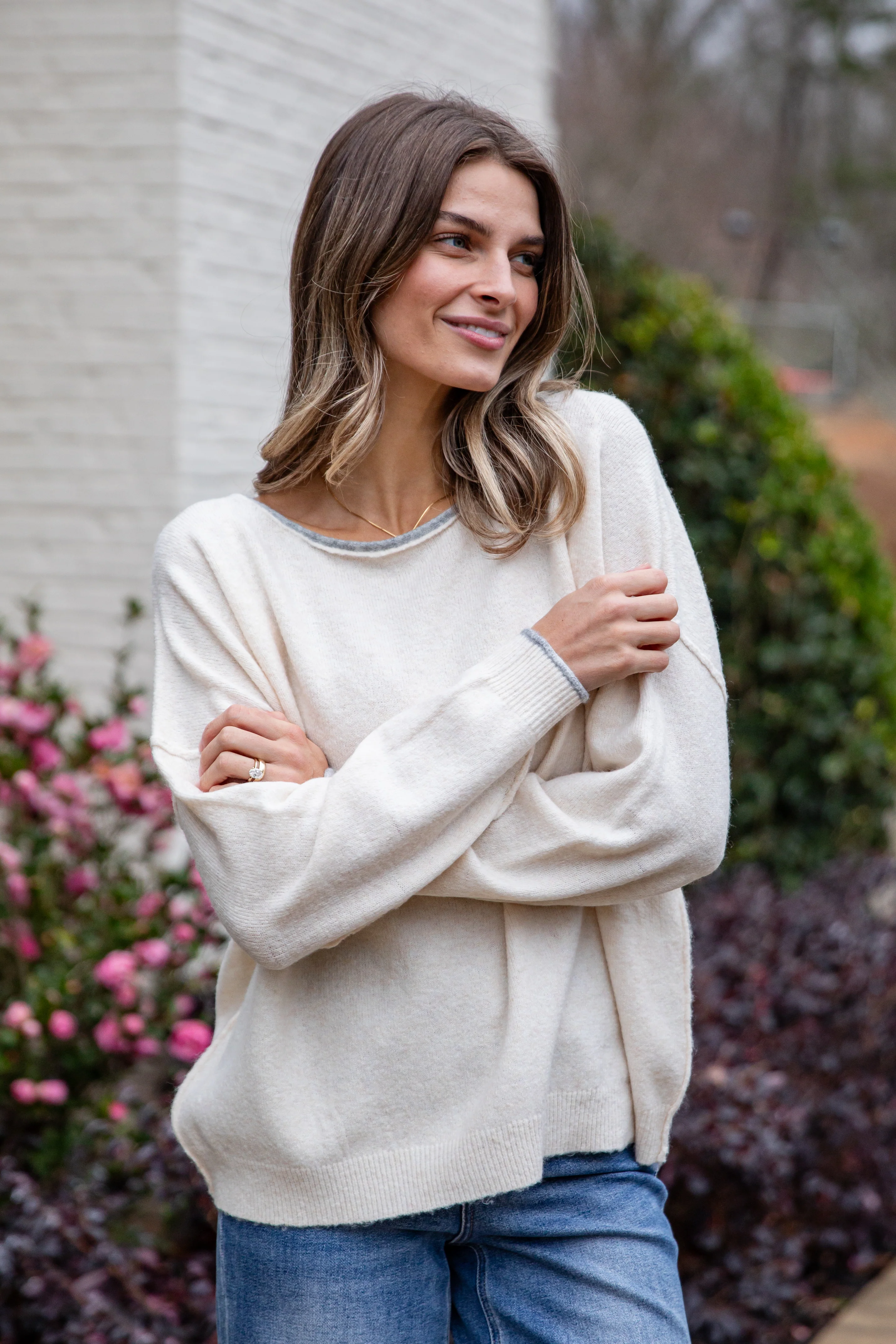Softline Lightweight Cream Knit Oversized Top 3 Softline Lightweight Cream Knit Oversized Top