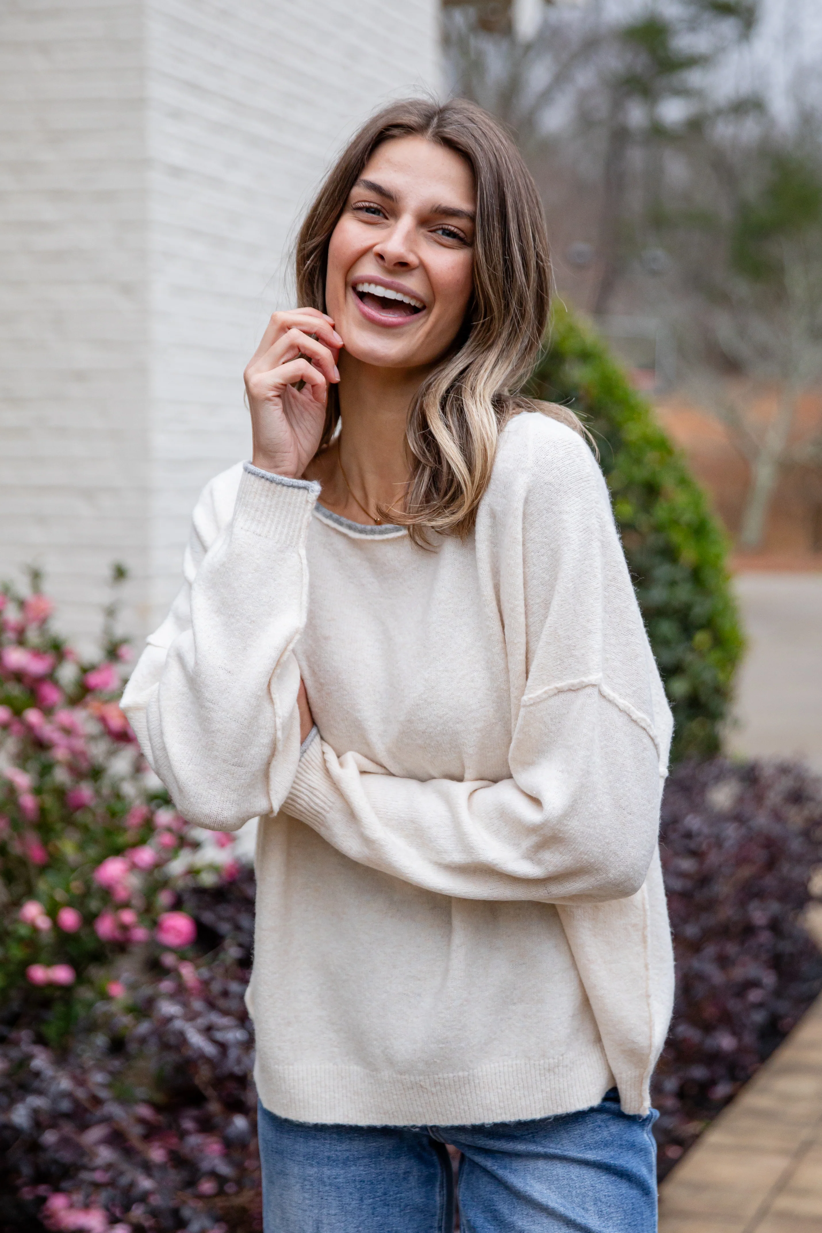 Softline Lightweight Cream Knit Oversized Top 4 Softline Lightweight Cream Knit Oversized Top
