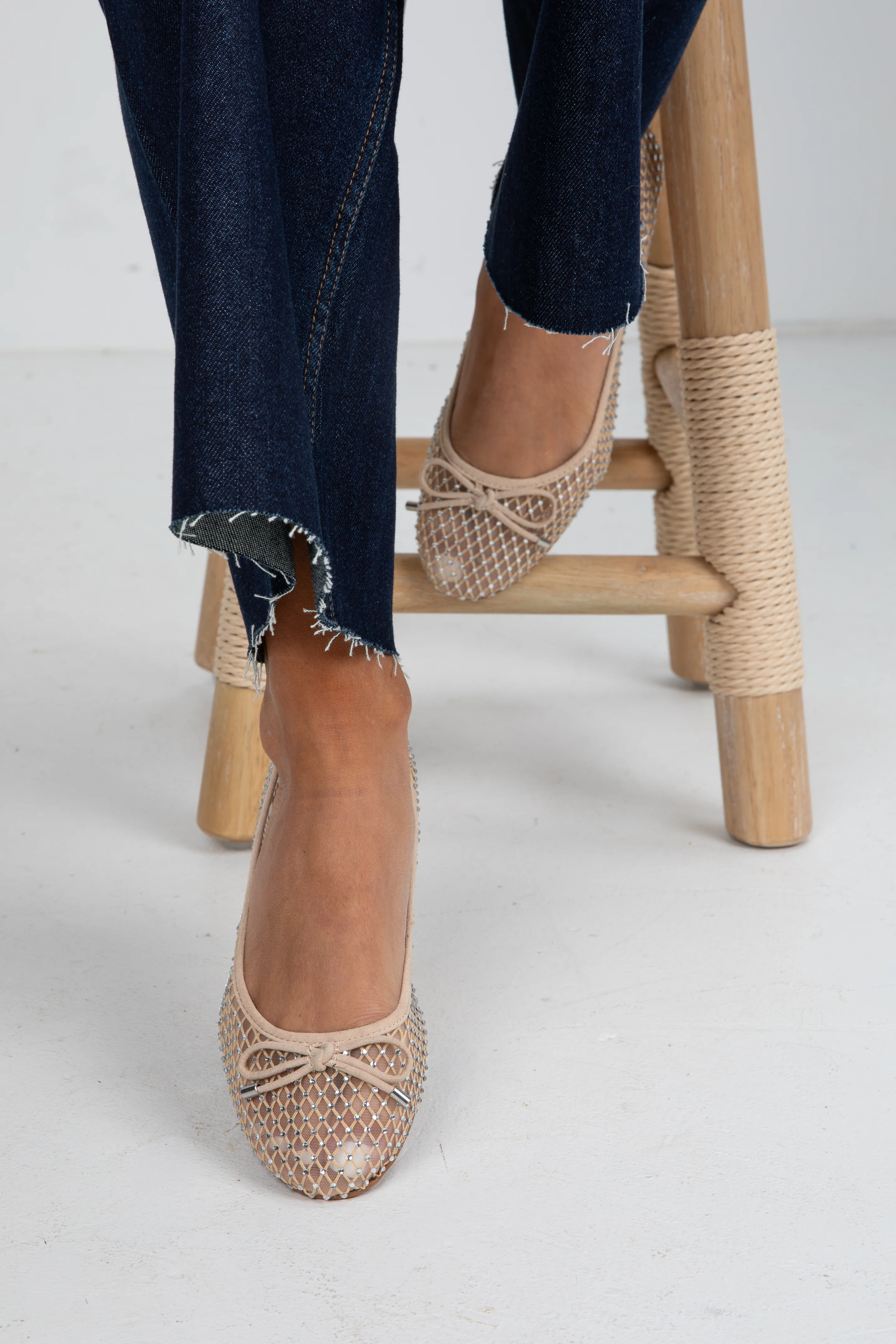 FINAL SALE - Had To Be There Nude Mesh Rhinestone Ballet Flats 4 FINAL SALE - Had To Be There Nude Mesh Rhinestone Ballet Flats