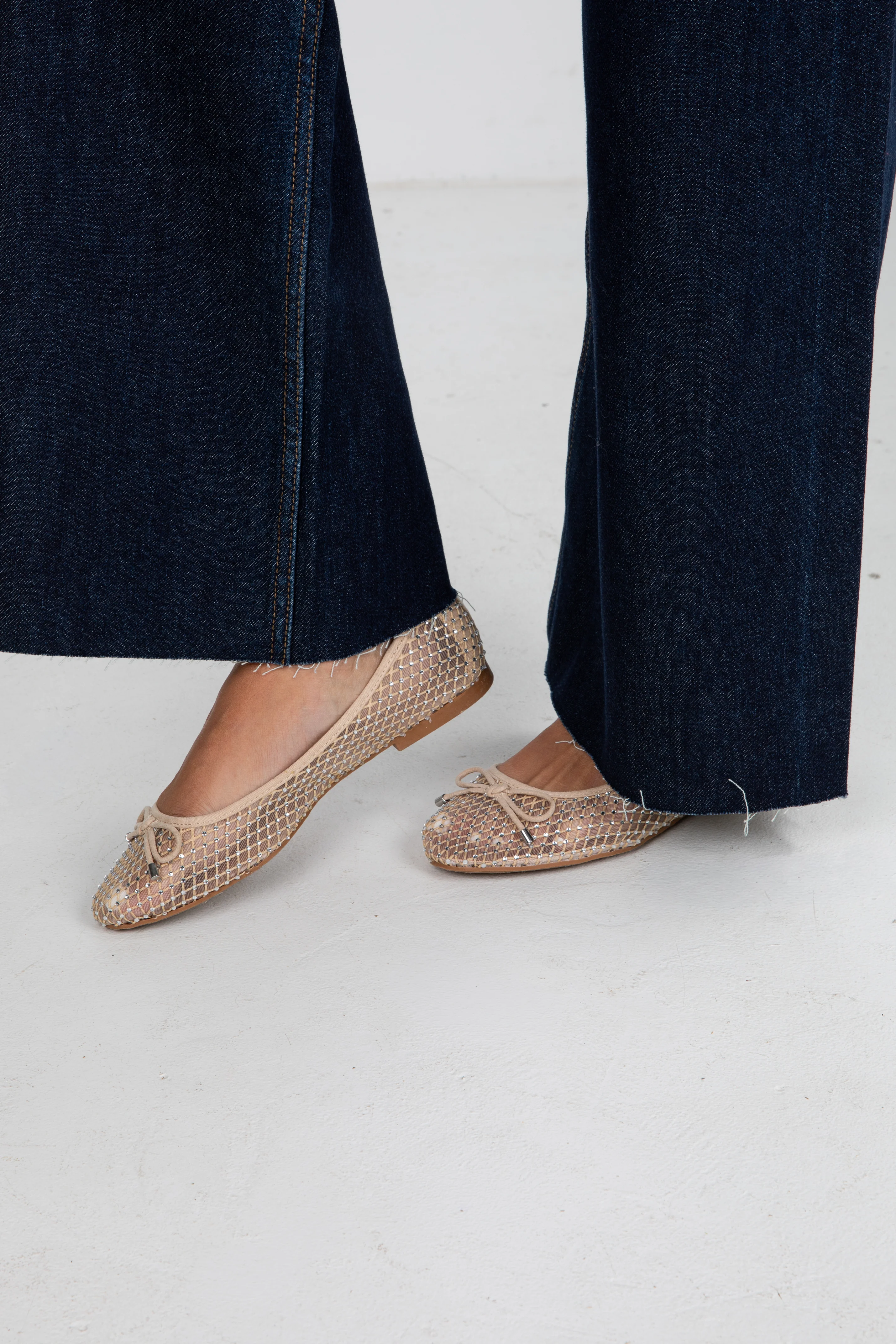 FINAL SALE - Had To Be There Nude Mesh Rhinestone Ballet Flats 8 FINAL SALE - Had To Be There Nude Mesh Rhinestone Ballet Flats