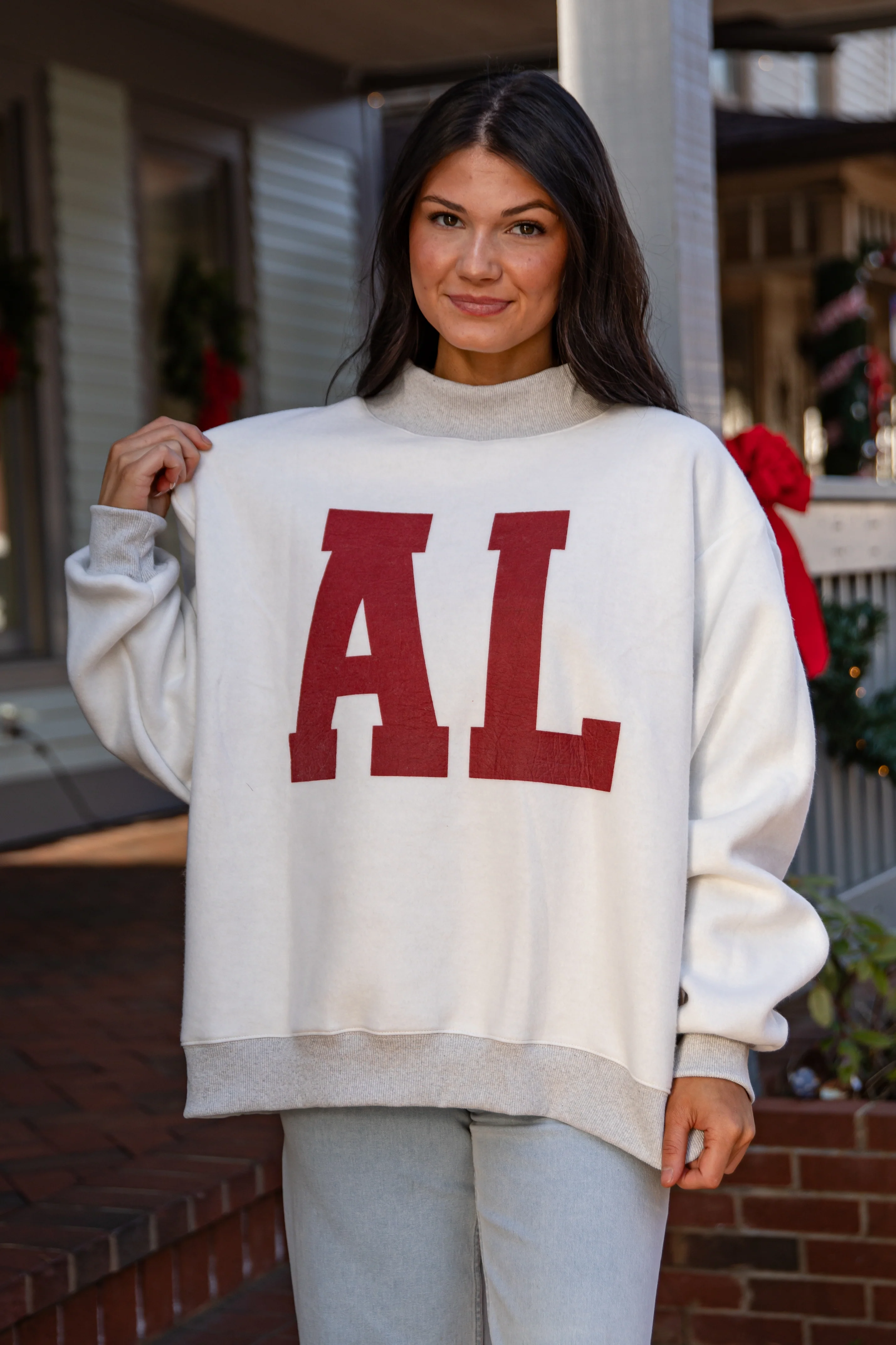 Heather Grey Alabama Reversible Mockneck Sweatshirt