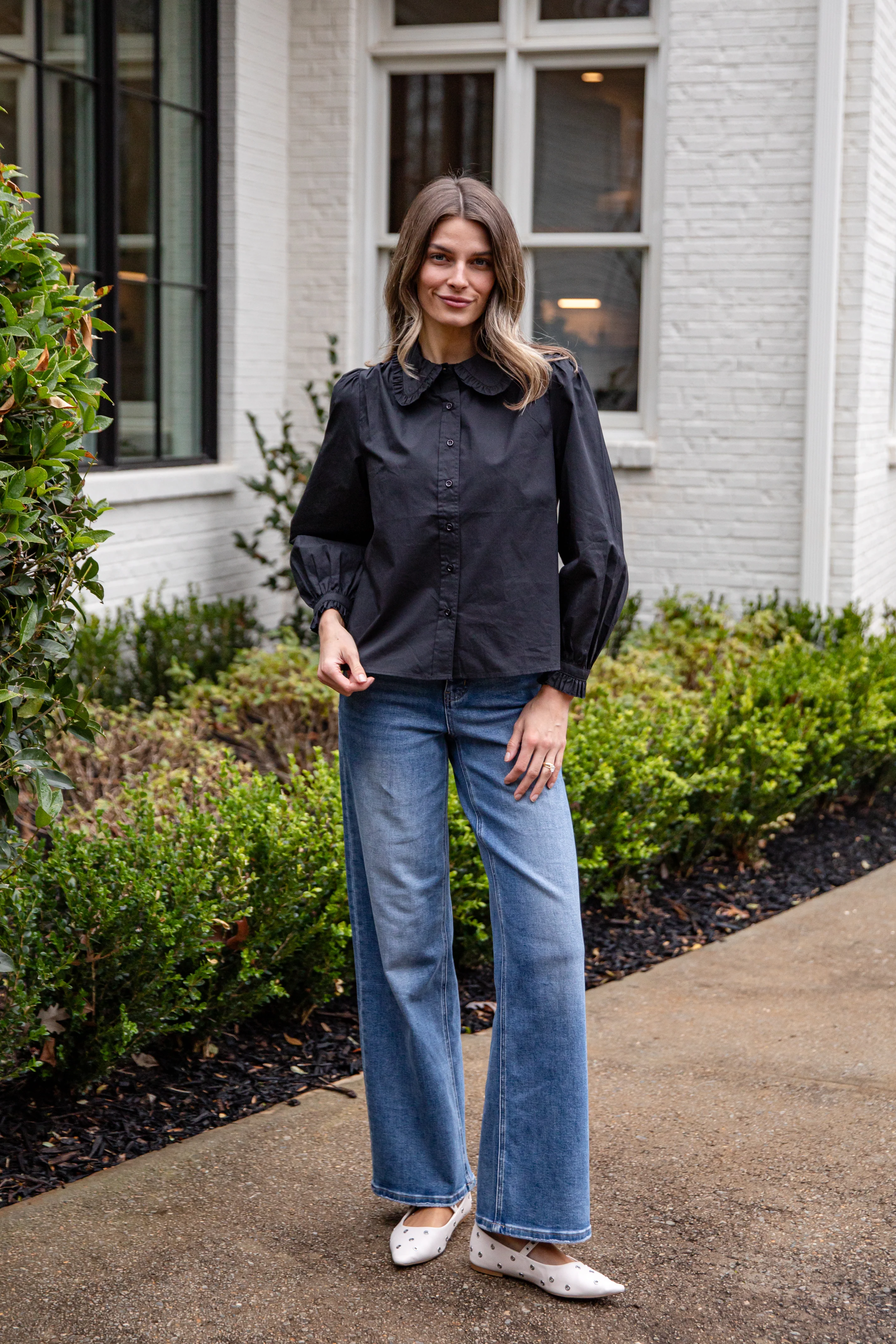 Everyday Ease Ruffle Button-Down Blouse 10 Everyday Ease Ruffle Button-Down Blouse