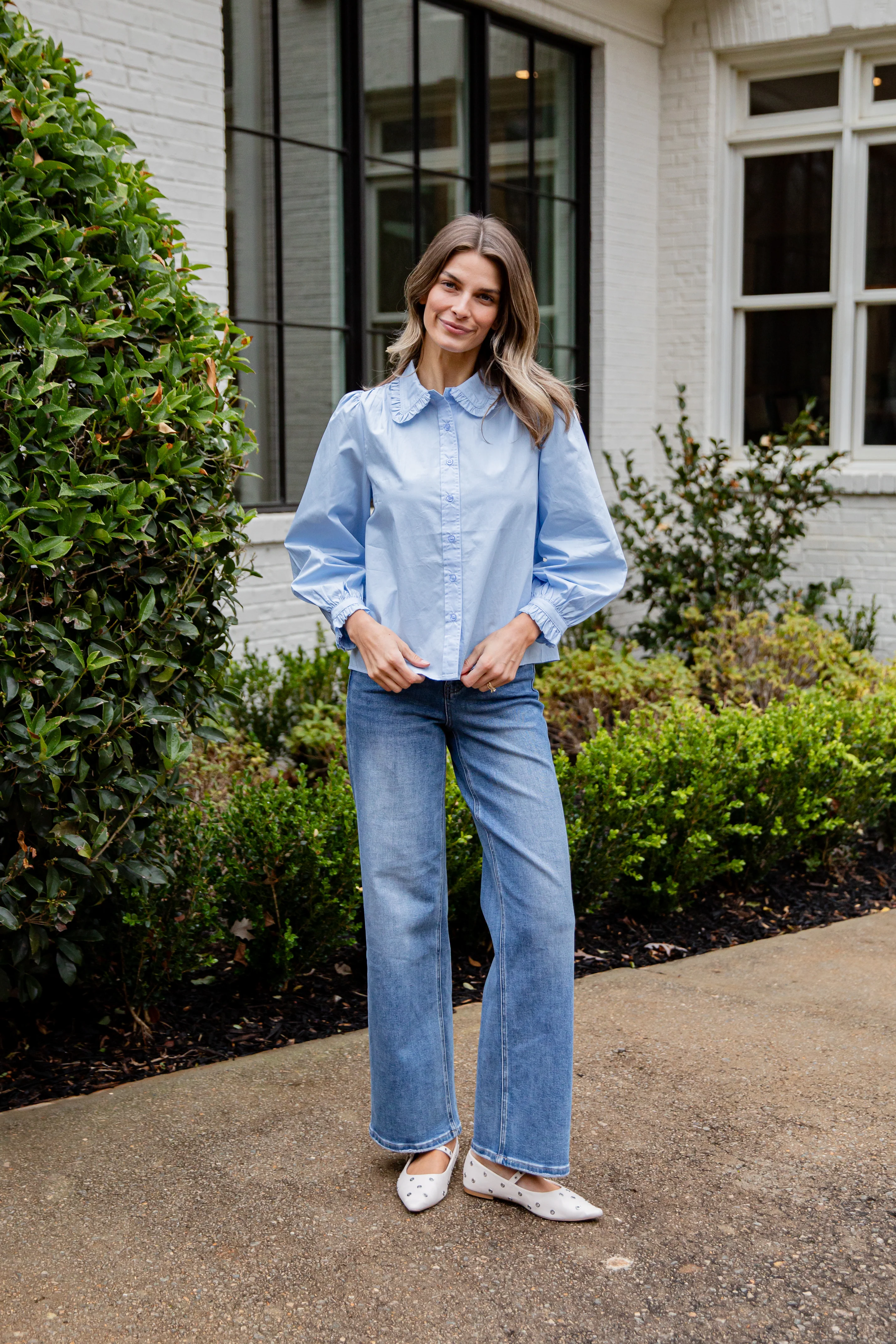 Everyday Ease Ruffle Button-Down Blouse 11 Everyday Ease Ruffle Button-Down Blouse