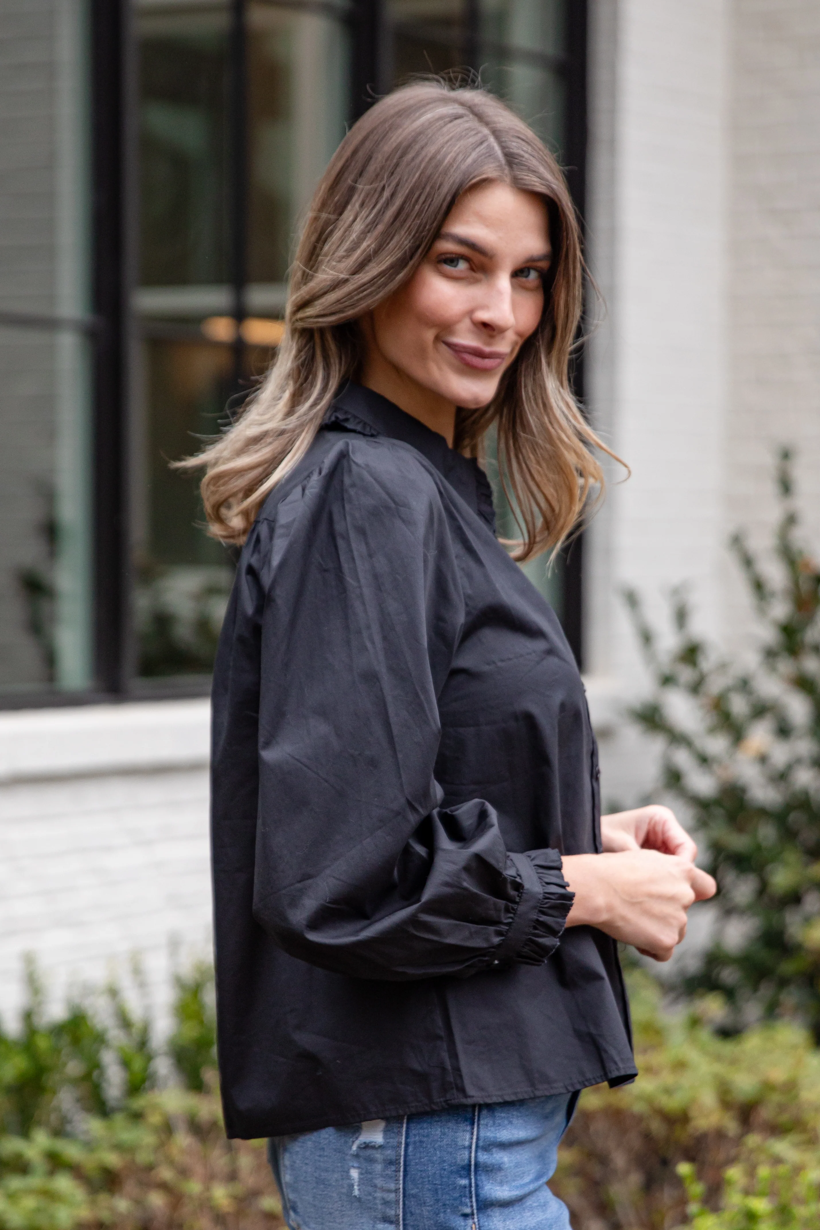 Everyday Ease Ruffle Button-Down Blouse 13 Everyday Ease Ruffle Button-Down Blouse