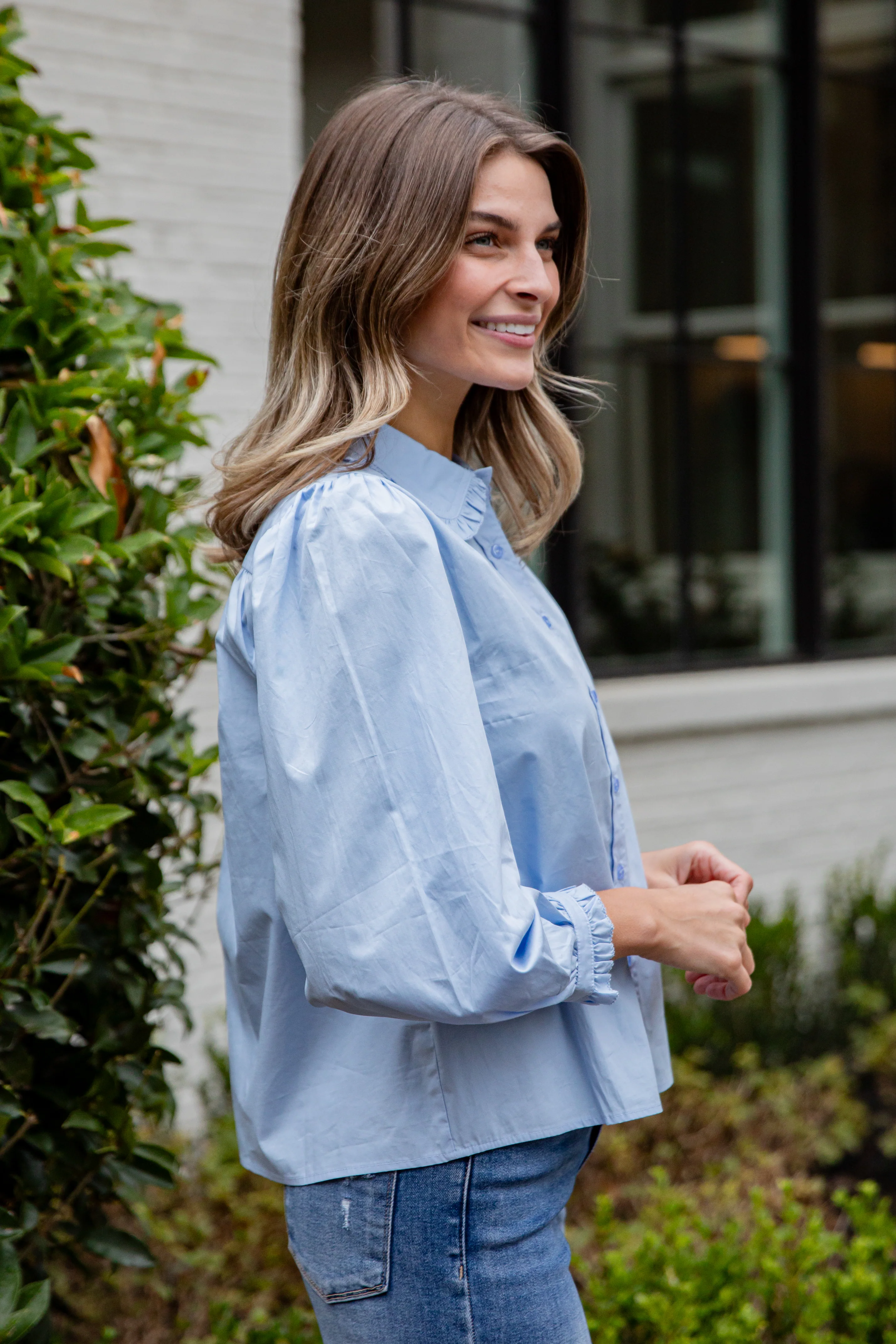 Everyday Ease Ruffle Button-Down Blouse 14 Everyday Ease Ruffle Button-Down Blouse