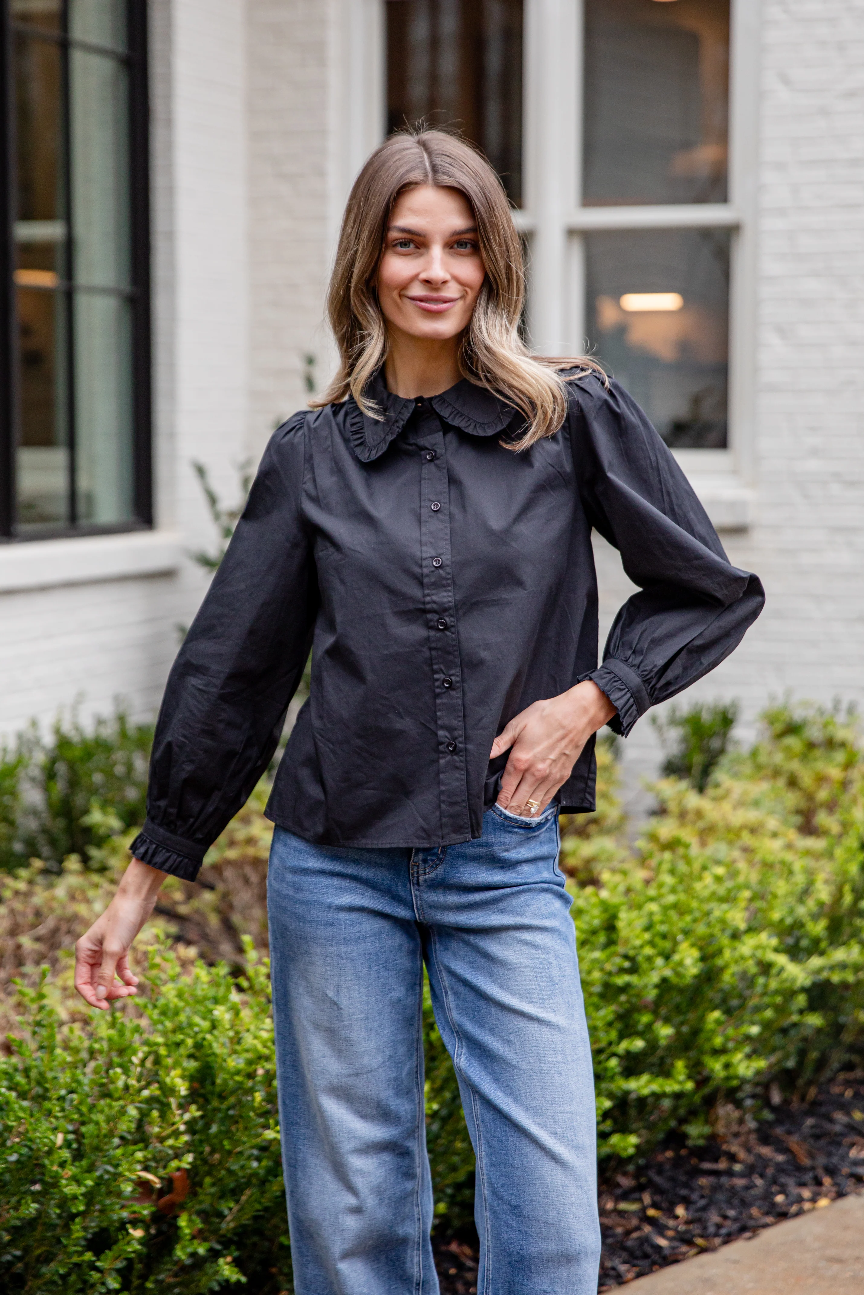 Everyday Ease Ruffle Button-Down Blouse 19 Everyday Ease Ruffle Button-Down Blouse