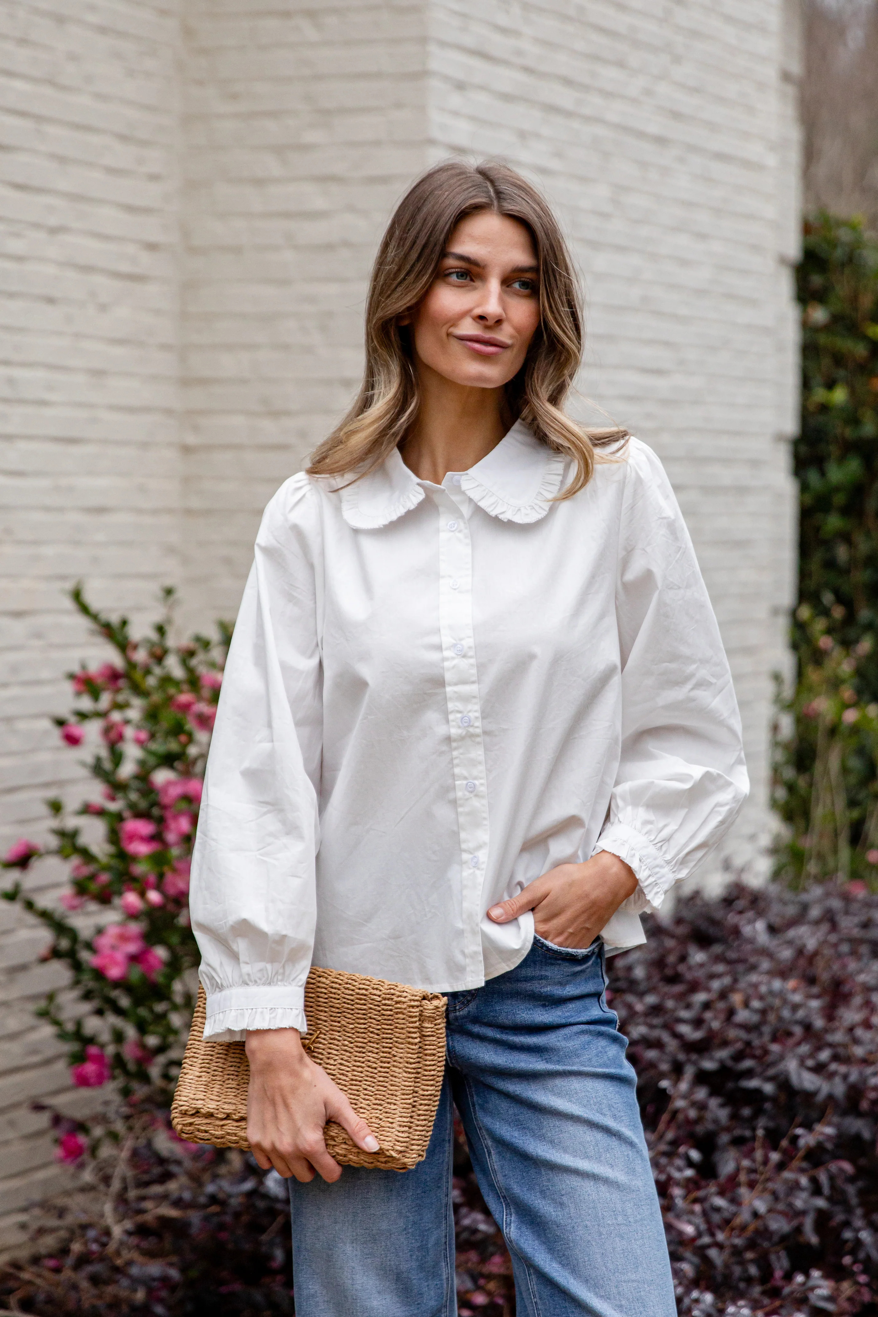 Everyday Ease Ruffle Button-Down Blouse 21 Everyday Ease Ruffle Button-Down Blouse