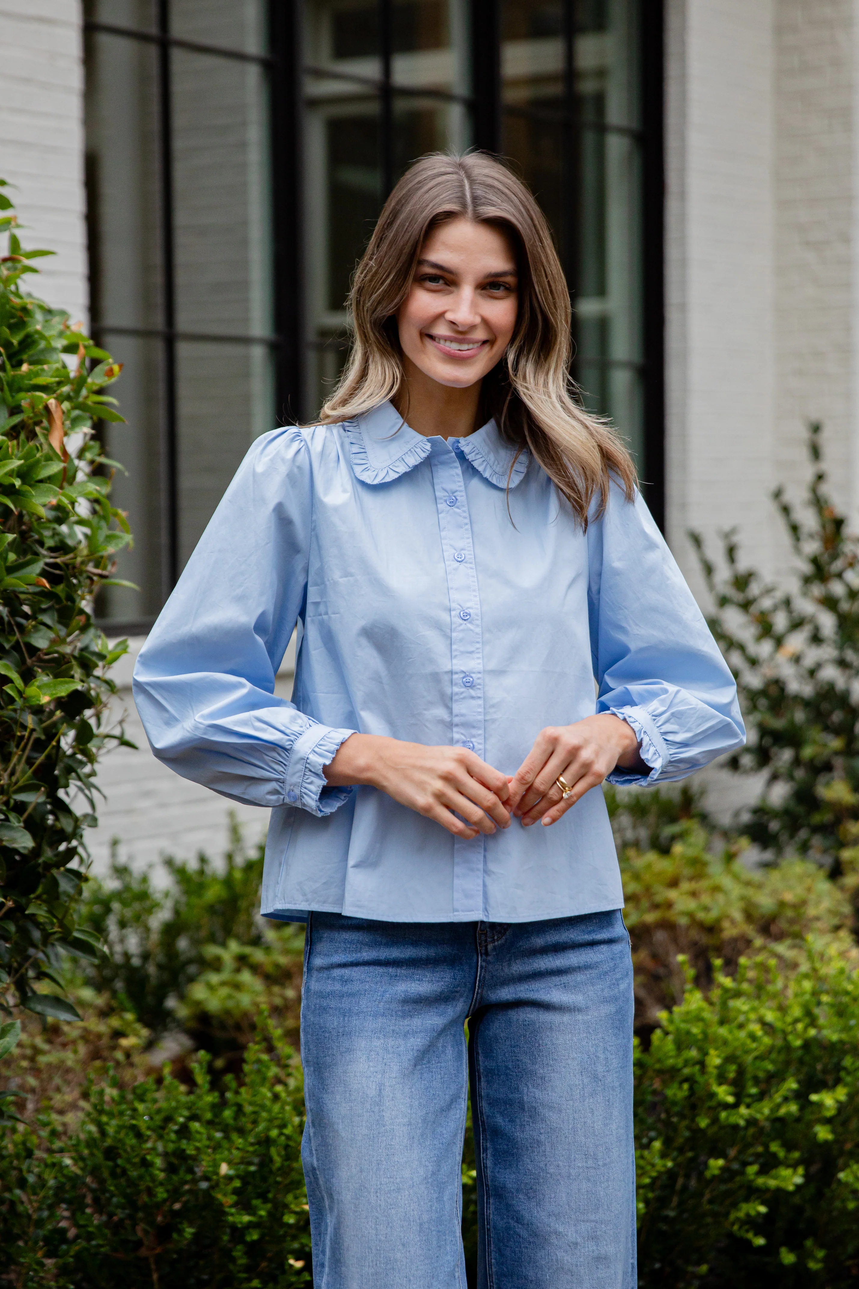 Everyday Ease Ruffle Button-Down Blouse 4 Everyday Ease Ruffle Button-Down Blouse