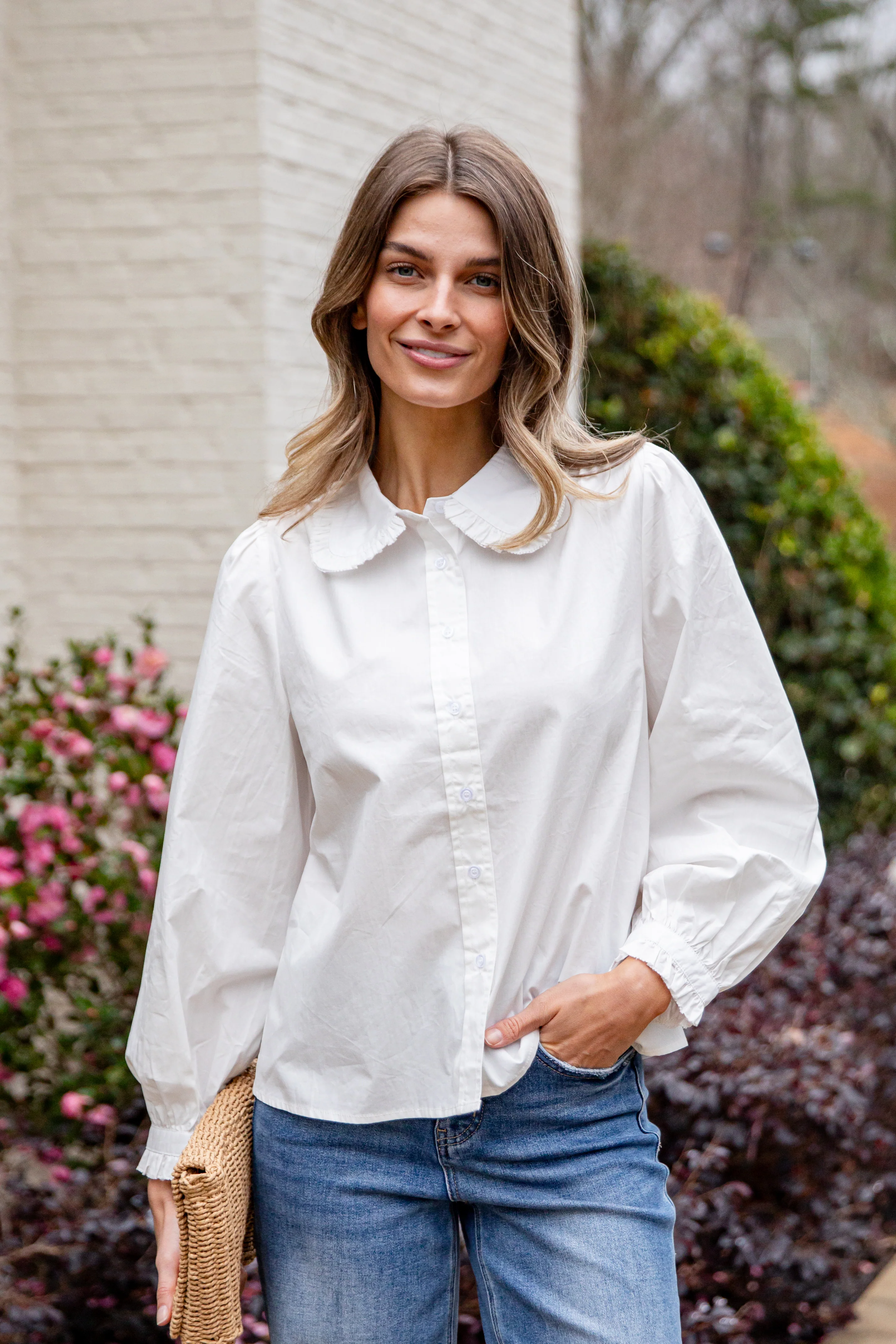 Everyday Ease Ruffle Button-Down Blouse 5 Everyday Ease Ruffle Button-Down Blouse
