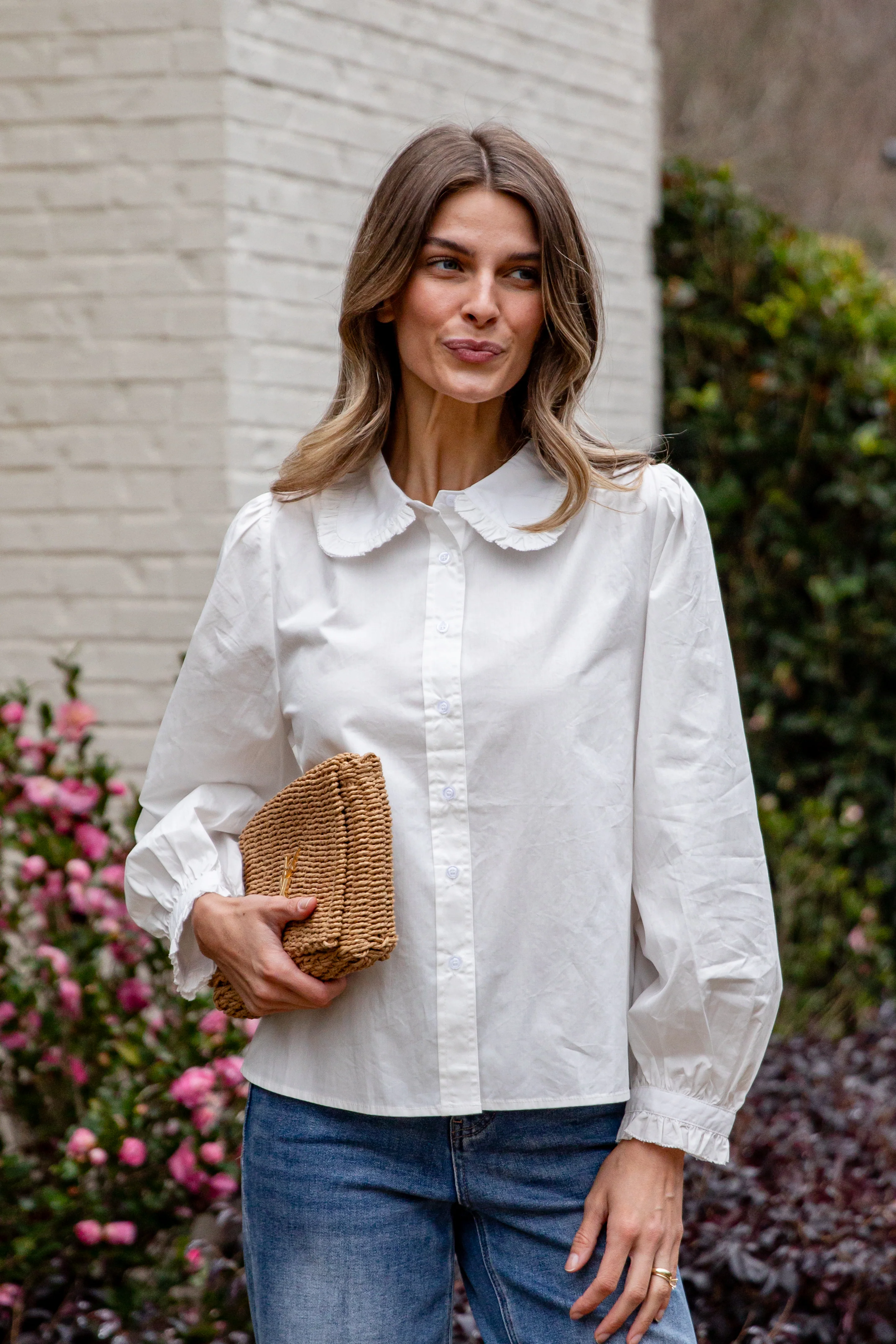 Everyday Ease Ruffle Button-Down Blouse 6 Everyday Ease Ruffle Button-Down Blouse