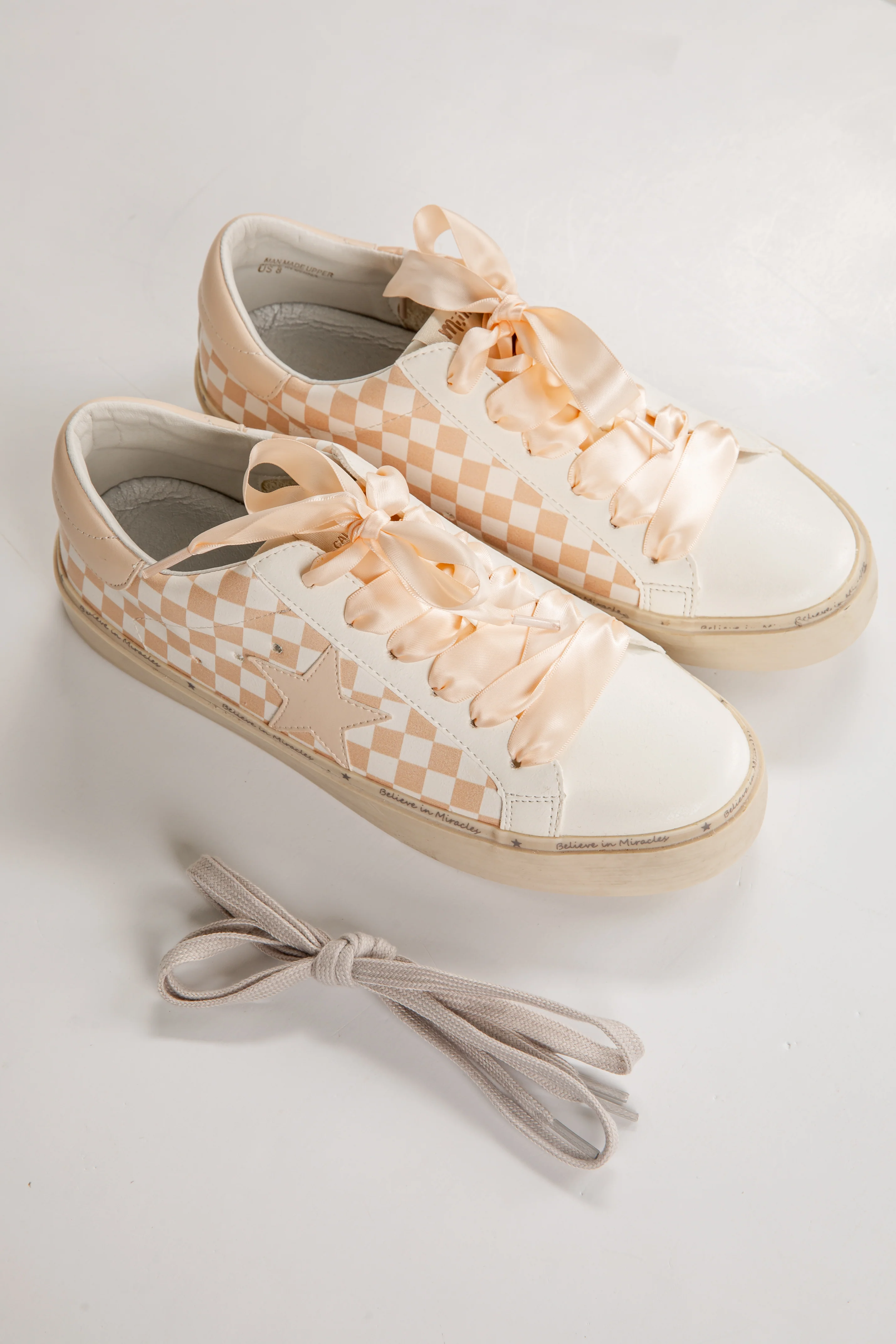 FINAL SALE - Bring The Good Vibes Beige Platform Sneakers