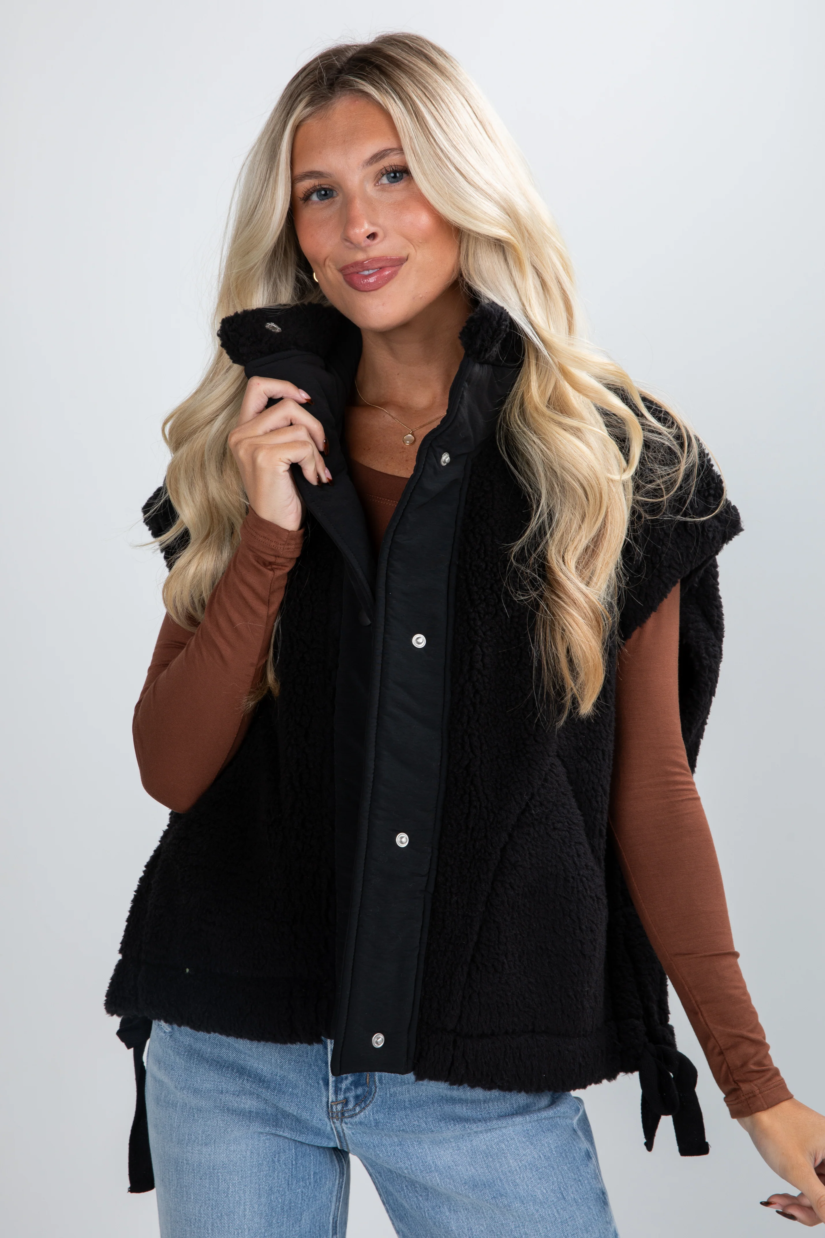 FINAL SALE - Best Days Are Here Sherpa Vest - DU DEAL