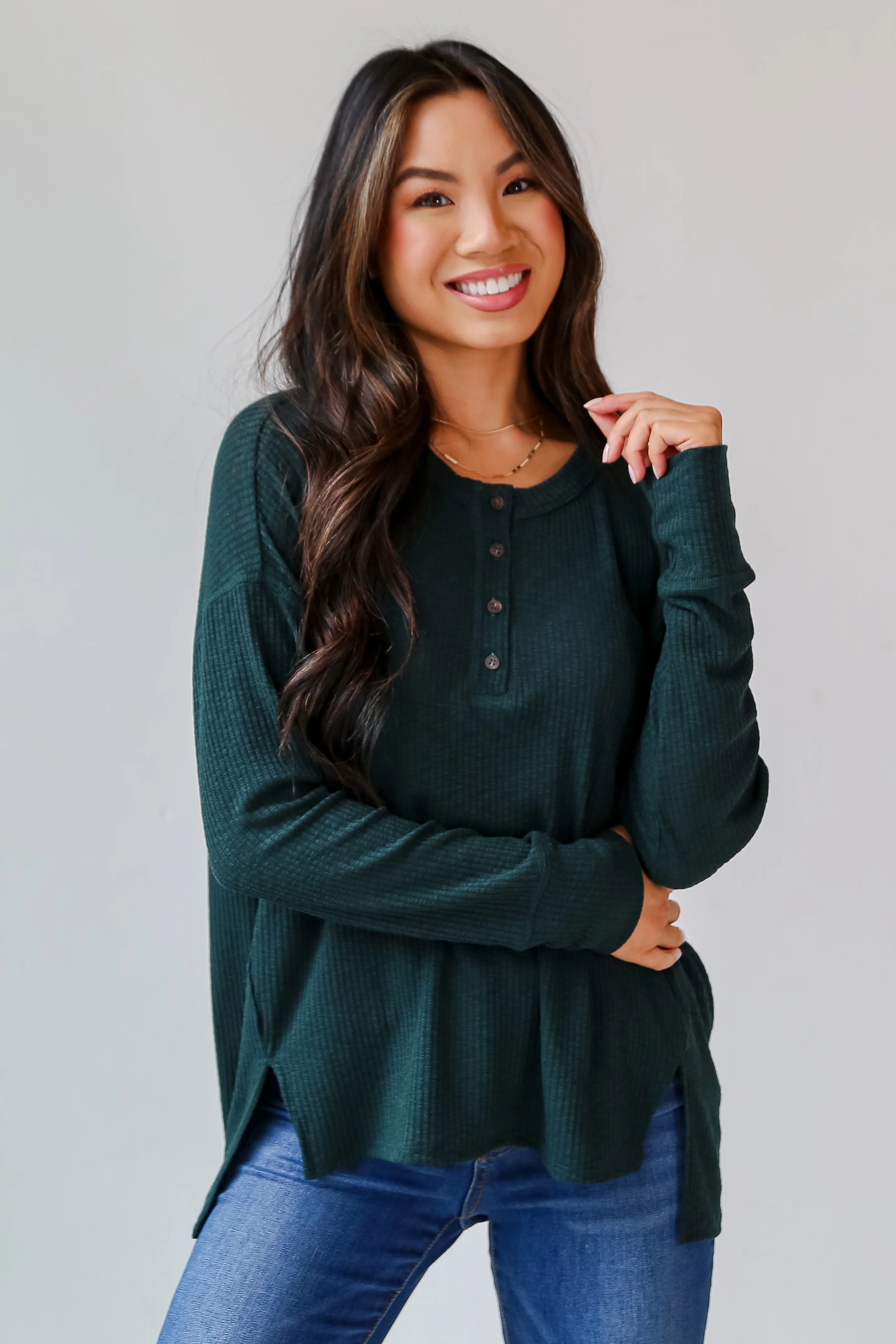 FINAL SALE - Sarah Knit Henley Top - DOORBUSTER 11 FINAL SALE - Sarah Knit Henley Top - DOORBUSTER